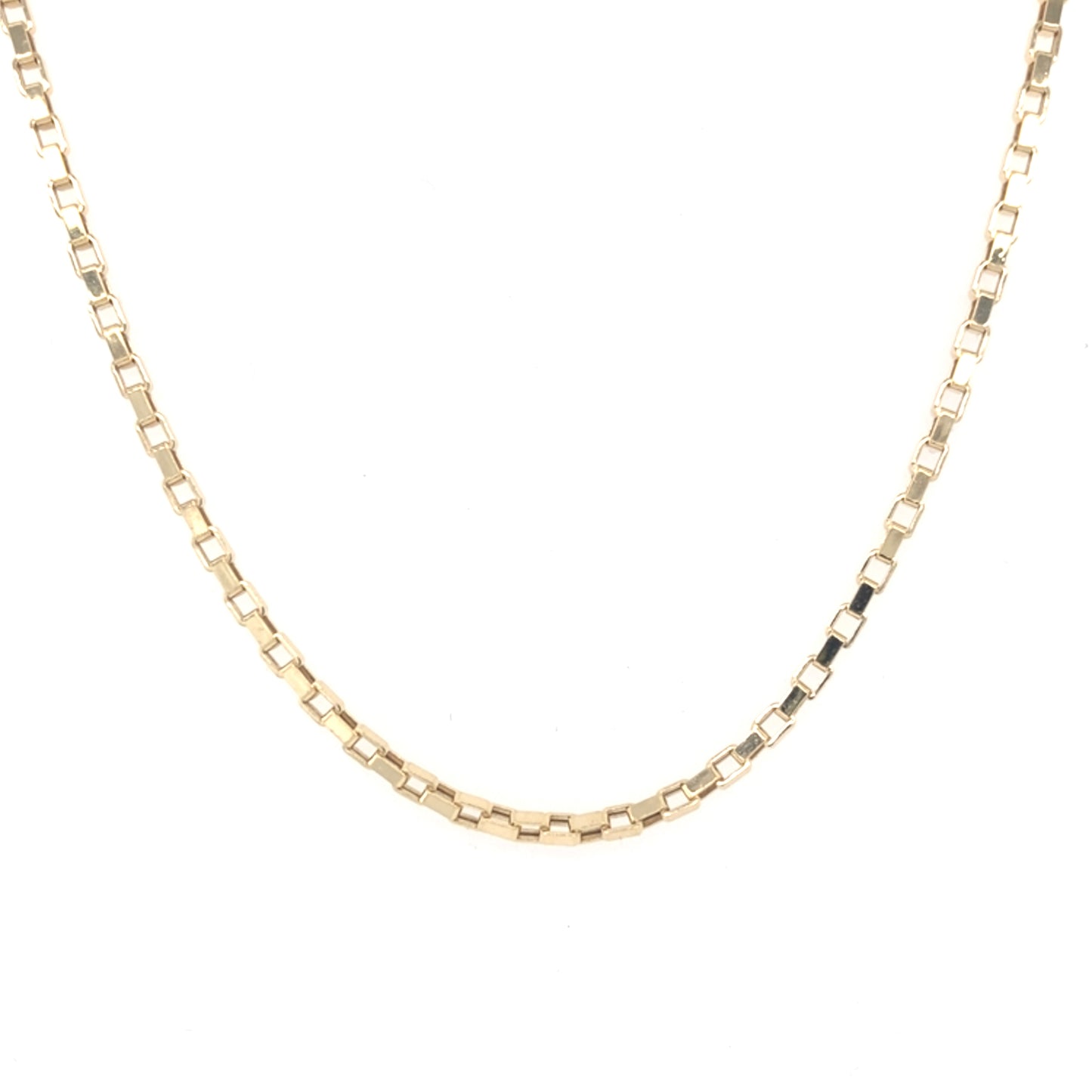 Yellow Gold Square Paper Chain Necklet Gardiner Brothers