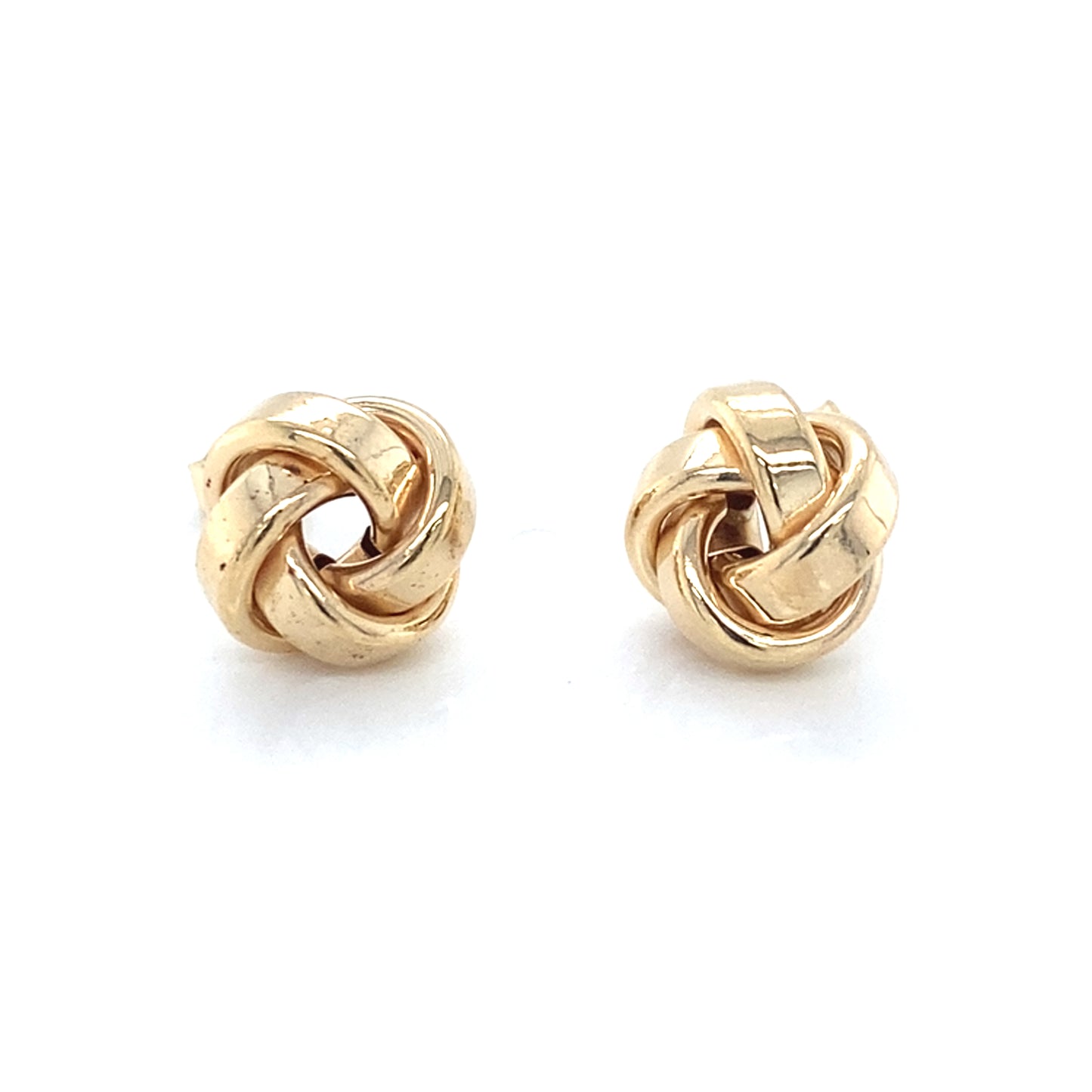 Yellow Gold Square Profile Knot Earrings Gardiner Brothers
