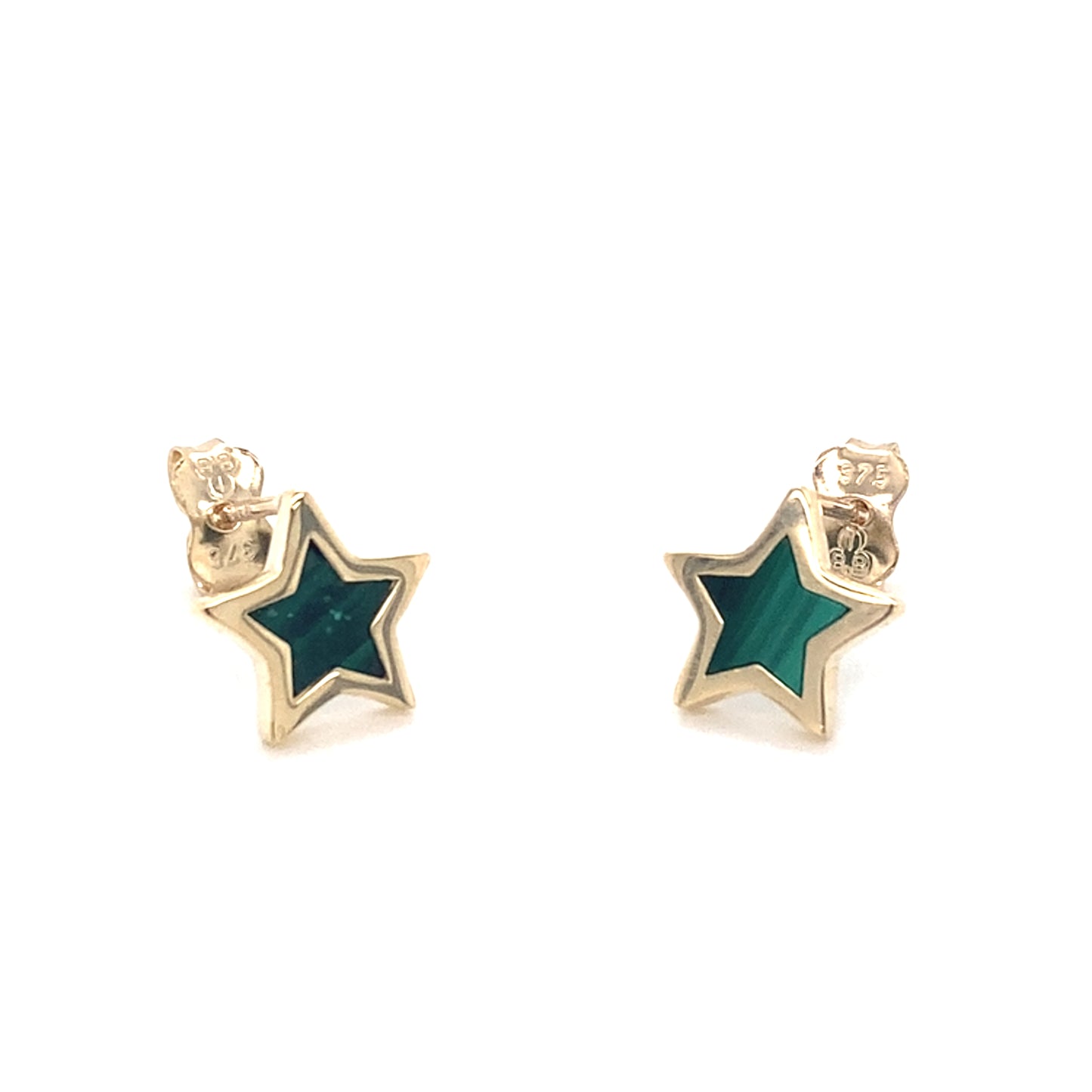 Yellow Gold Malachite Star Earrings Gardiner Brothers