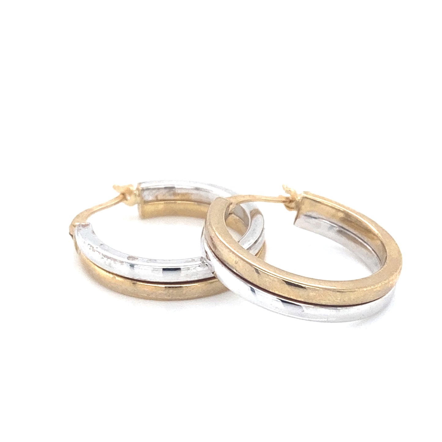 Yellow and White Gold 2 Strand Hoop Earrings Gardiner Brothers