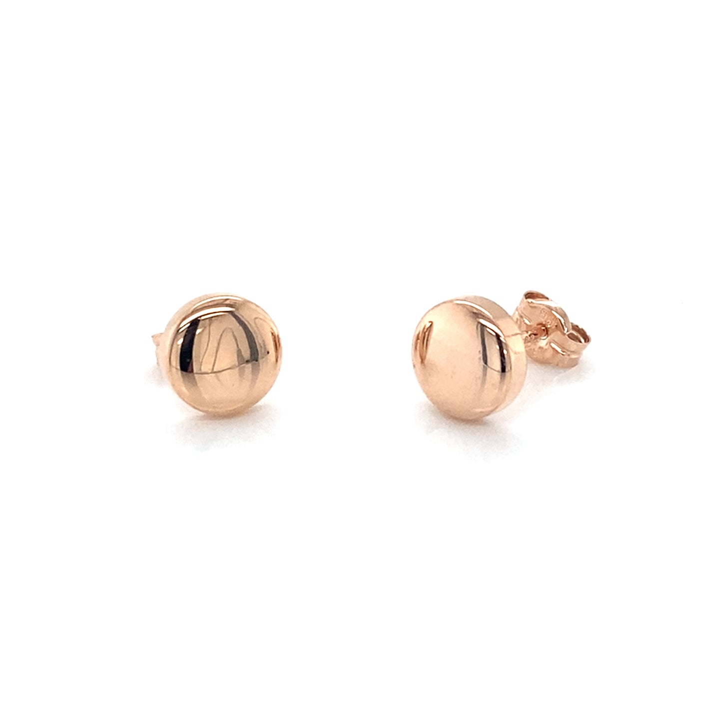 Rose Gold Button Stud Earrings Gardiner Brothers