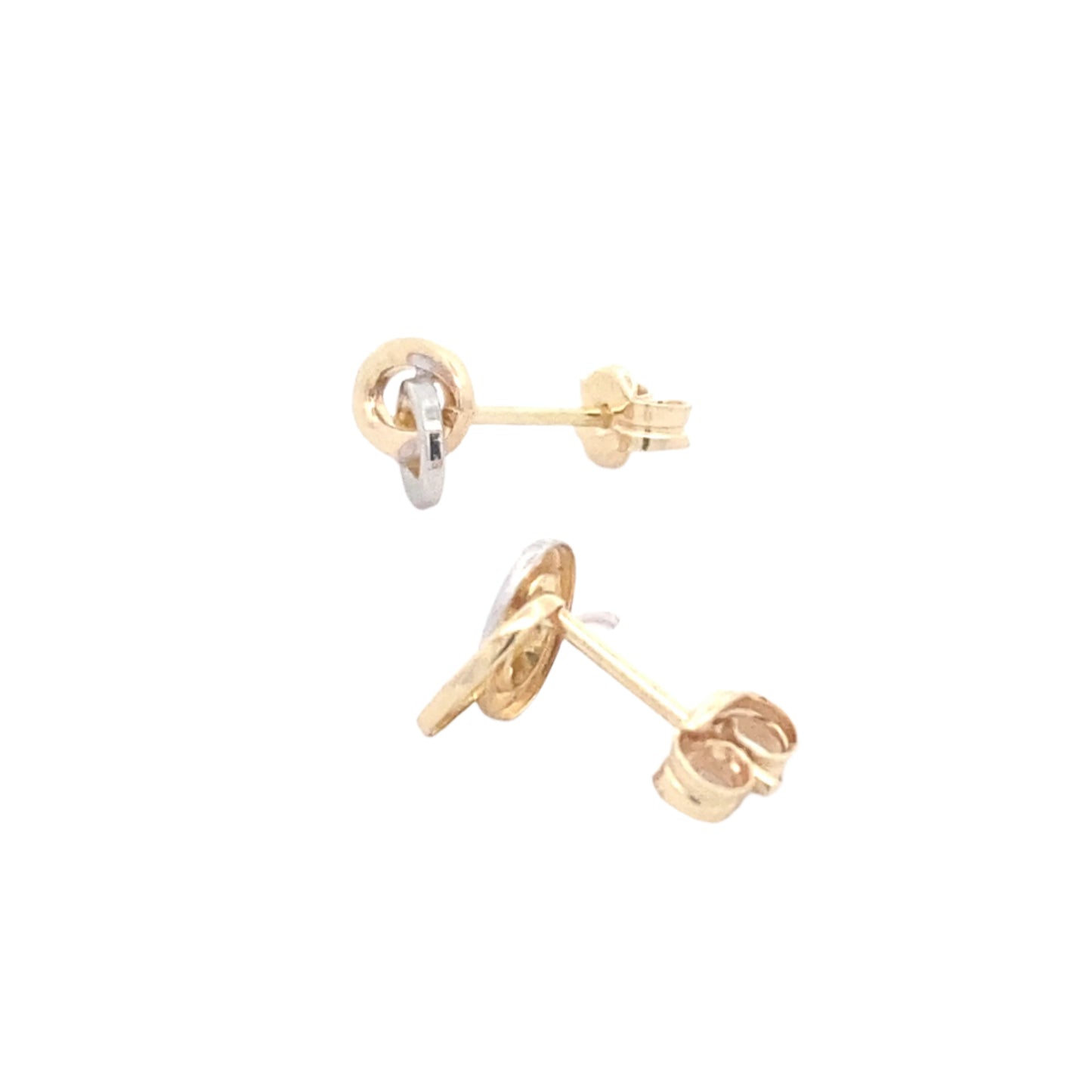 Yellow and white gold interlocking ovals earrings Gardiner Brothers