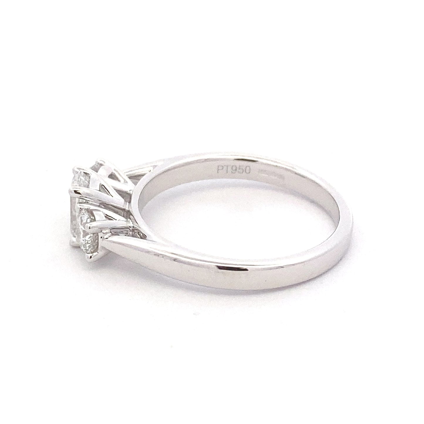 Emerald and round brilliant cut diamond 3 stone ring - 1.00cts Gardiner Brothers