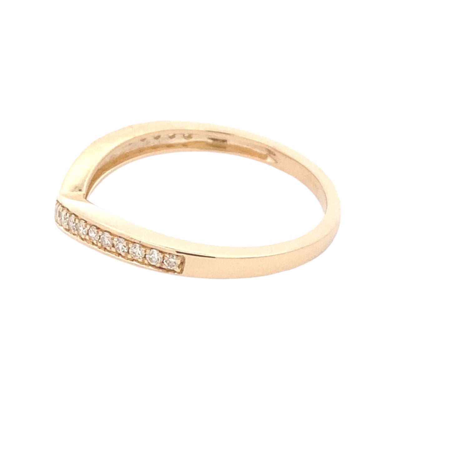 Channel Pavé Diamond Set Wishbone Shaped Wedding Band Gardiner Brothers