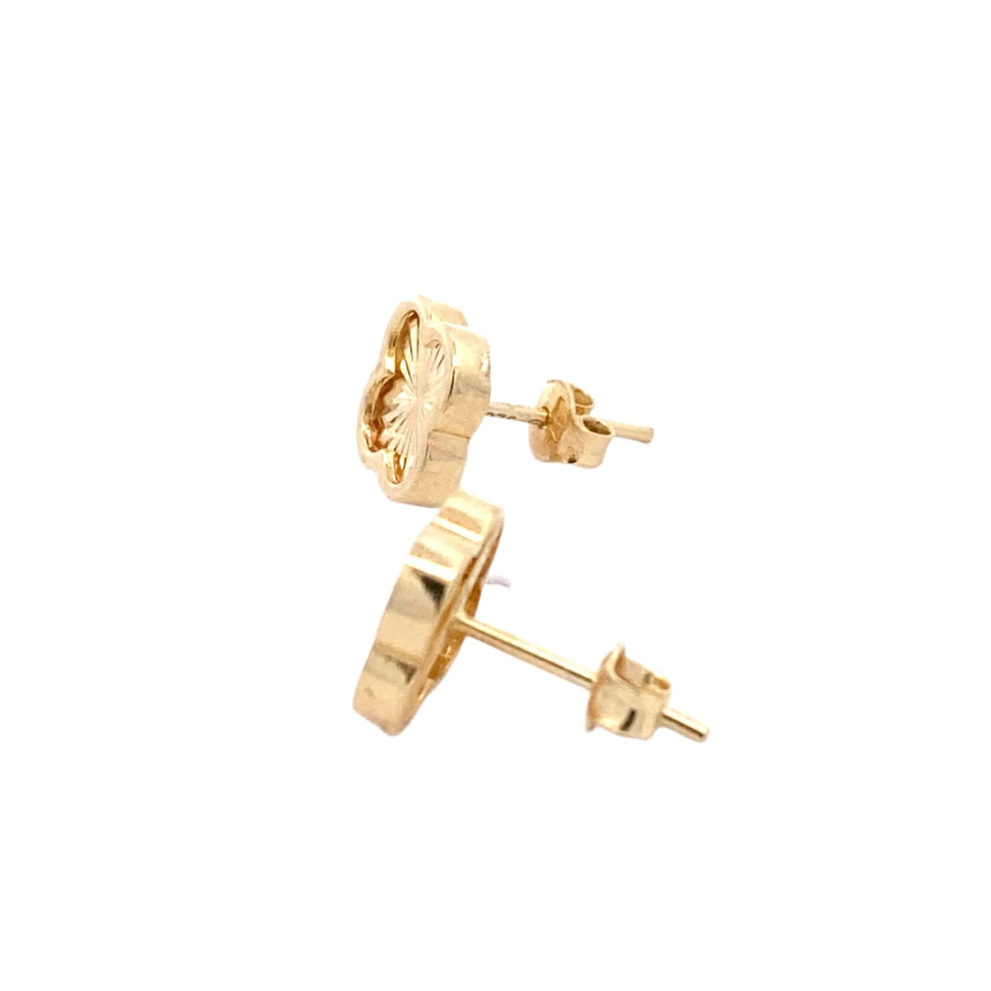 Yellow Gold Rainbow Effect Flower Petal Earrings Gardiner Brothers