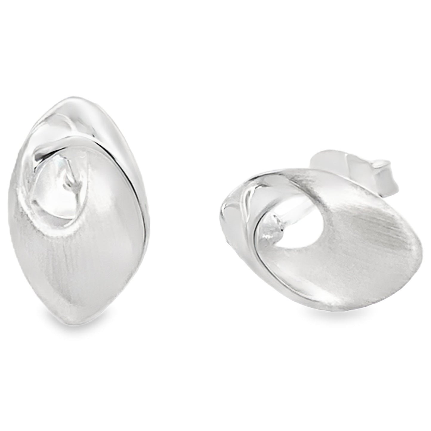 Silver Oval Wrap Over Earrings Gardiner Brothers
