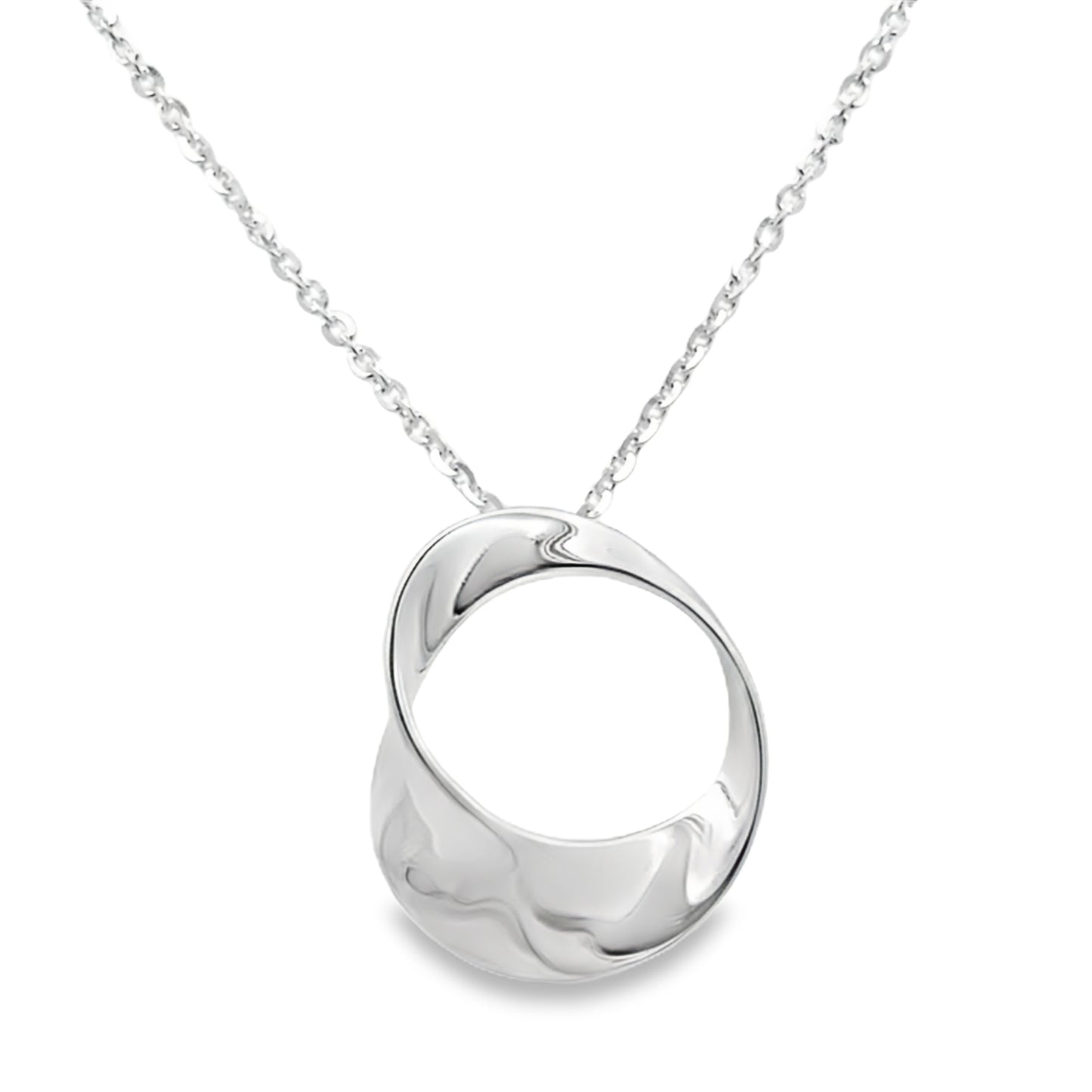 Silver Twisted Cushion Shaped Pendant Gardiner Brothers