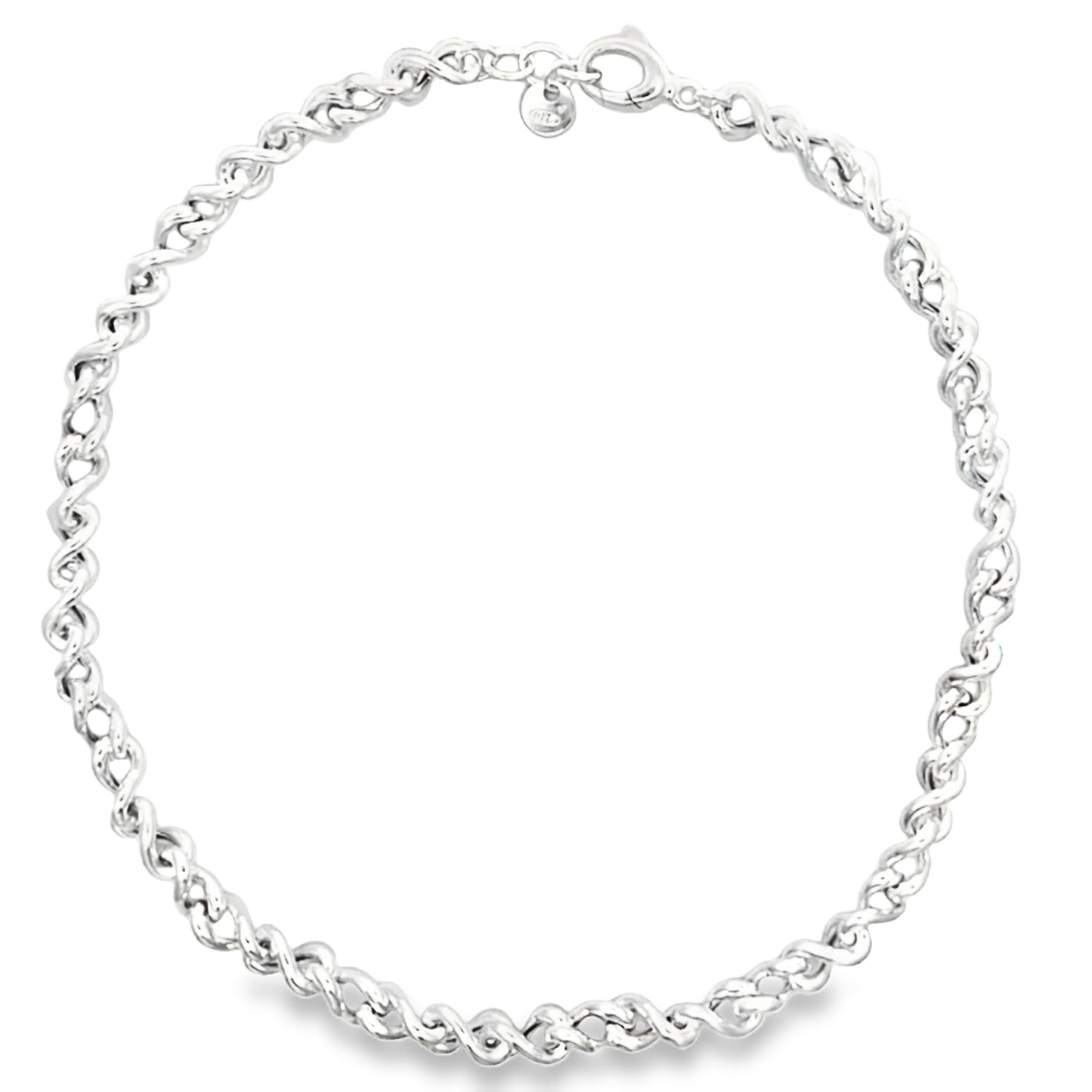 Silver Twisted 'Figure of 8' Style Necklace Gardiner Brothers