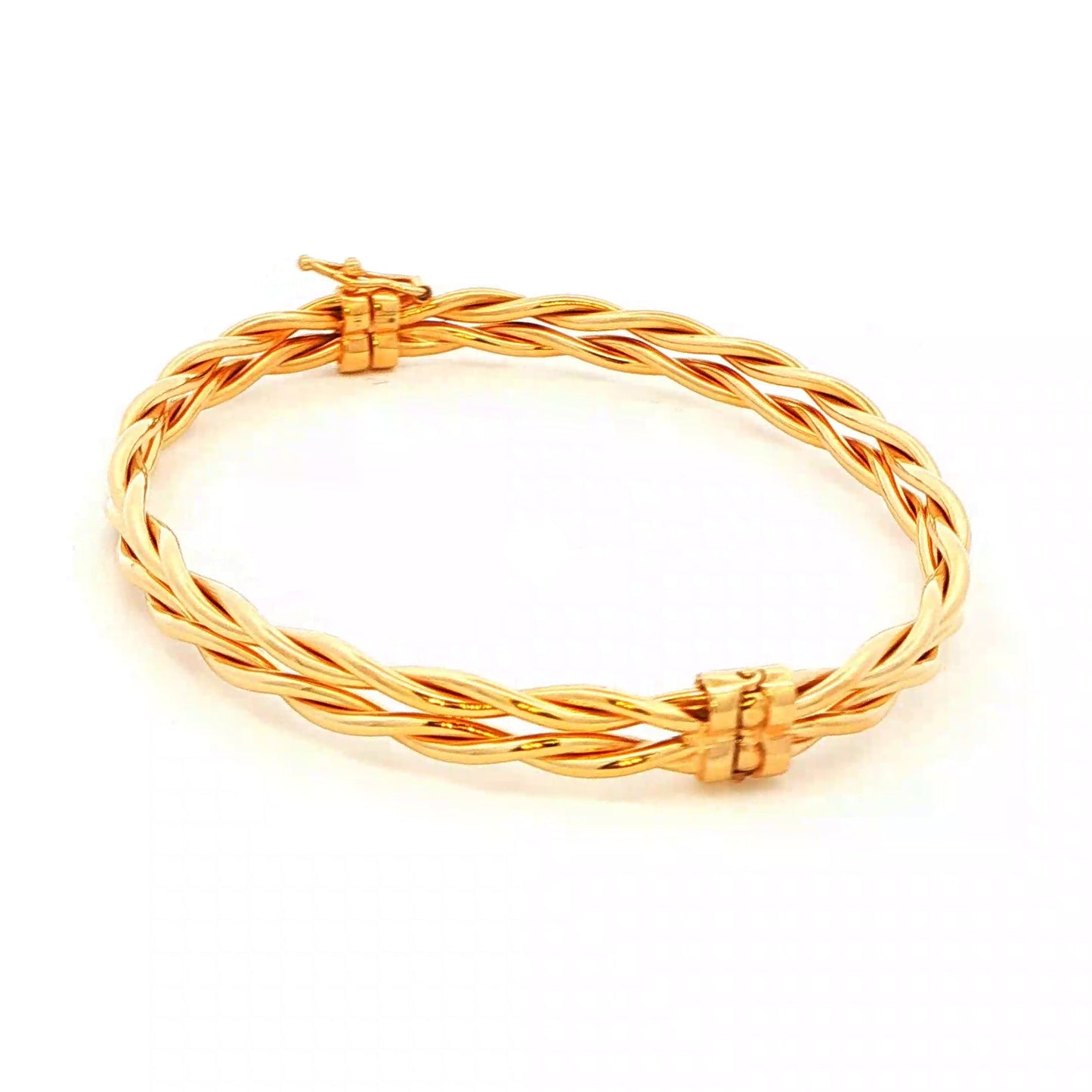 Yellow Gold Double Twisted Strand Bangle Gardiner Brothers