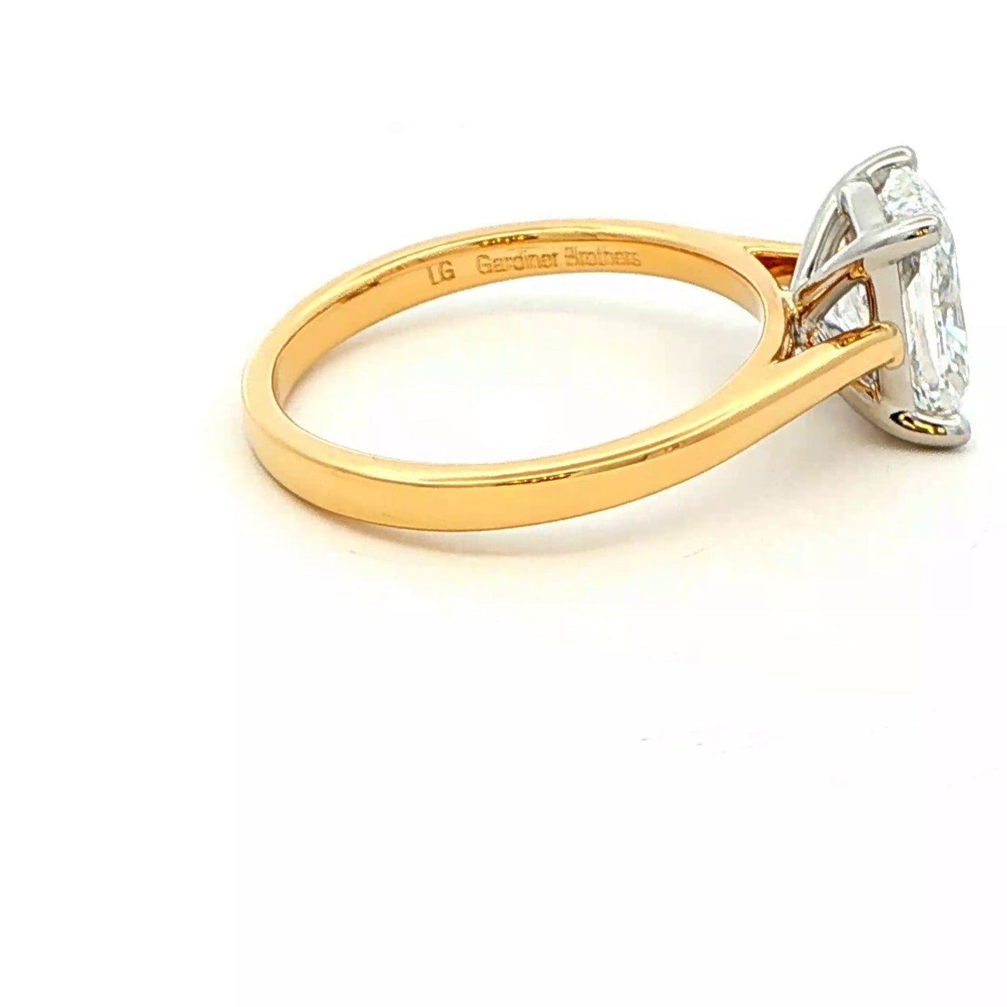 Lab Grown Elongated cushion shaped diamond solitaire ring - 1.50cts Gardiner Brothers