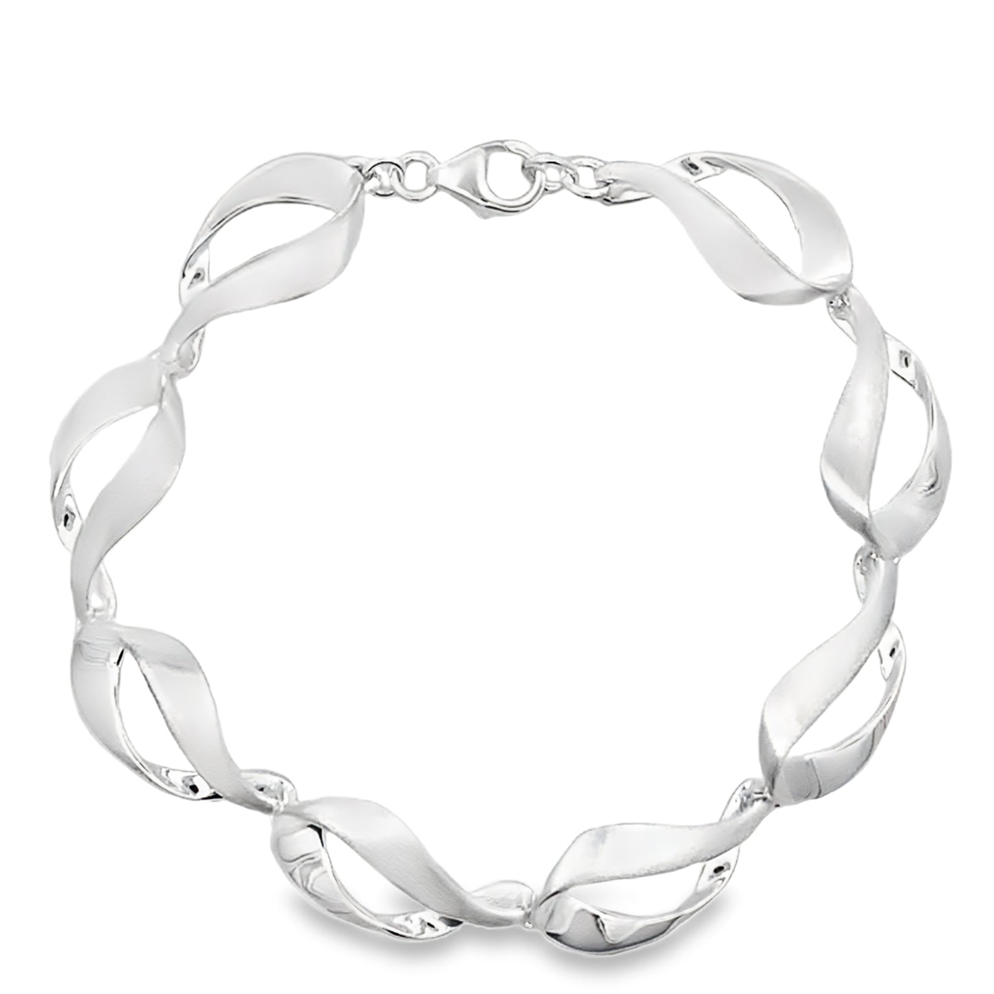 Silver Open Pear Shape Link Bracelet Gardiner Brothers