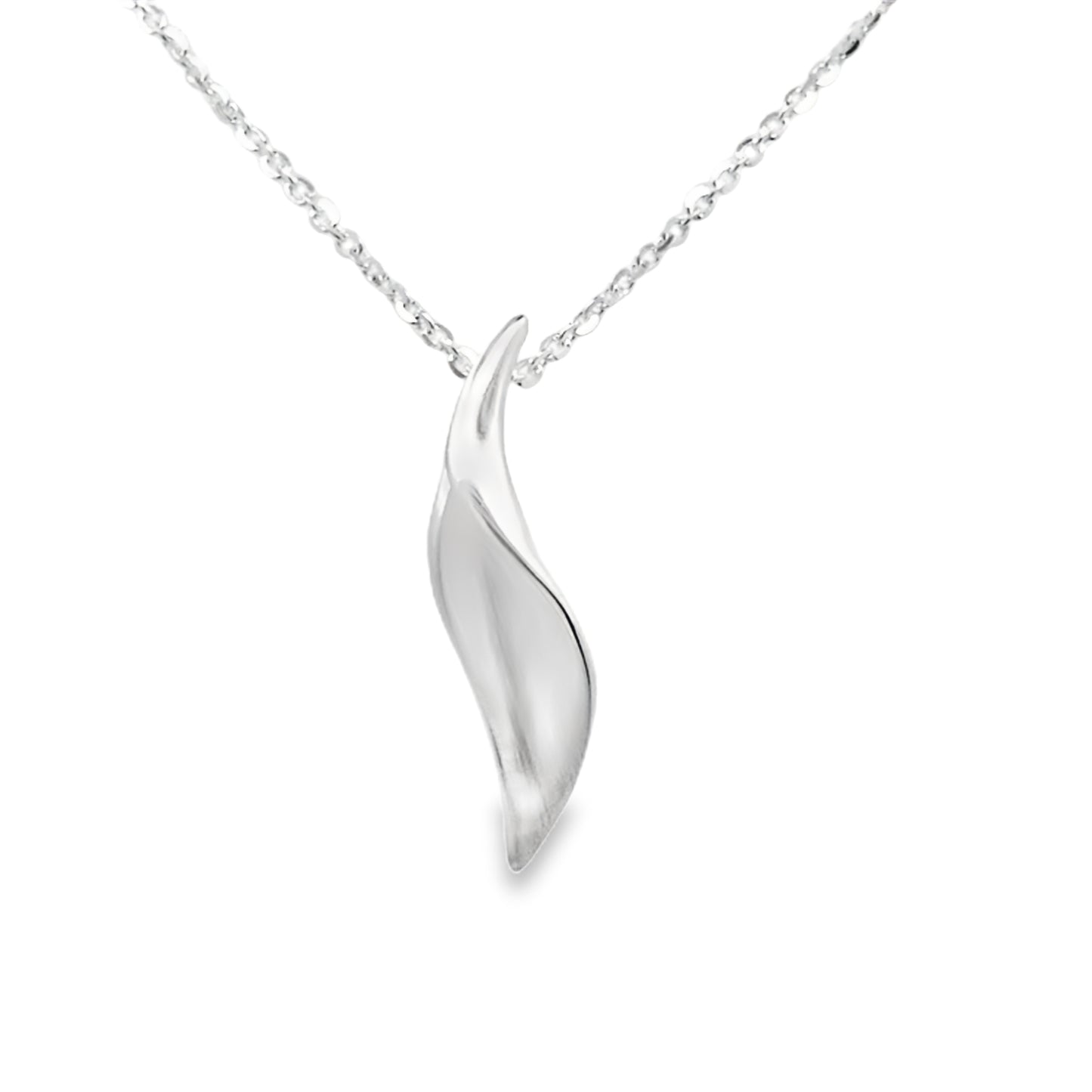 Silver Curled Leaf Shaped Pendant Gardiner Brothers