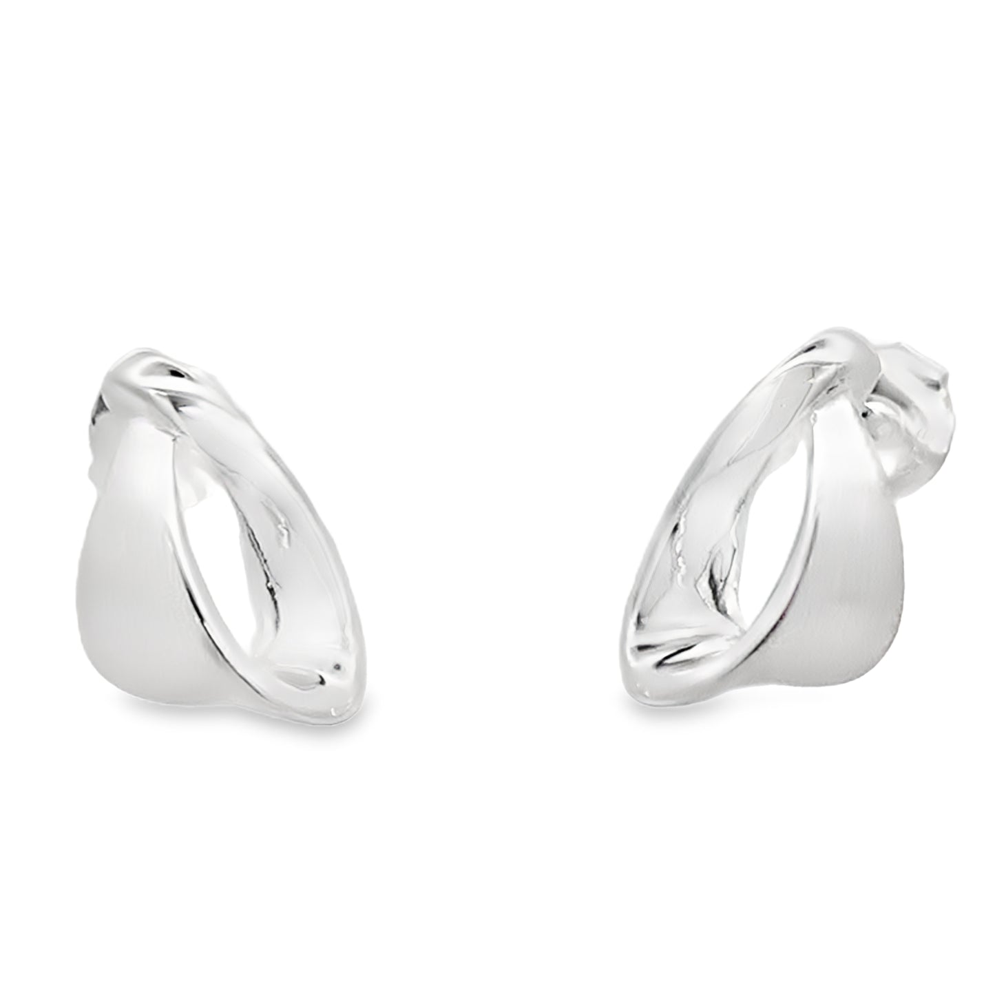 Silver Fancy Ribbon Style Earrings Gardiner Brothers