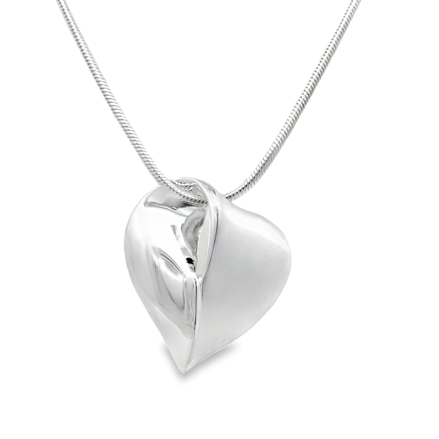 Silver Large Heart Shaped Pendant Gardiner Brothers