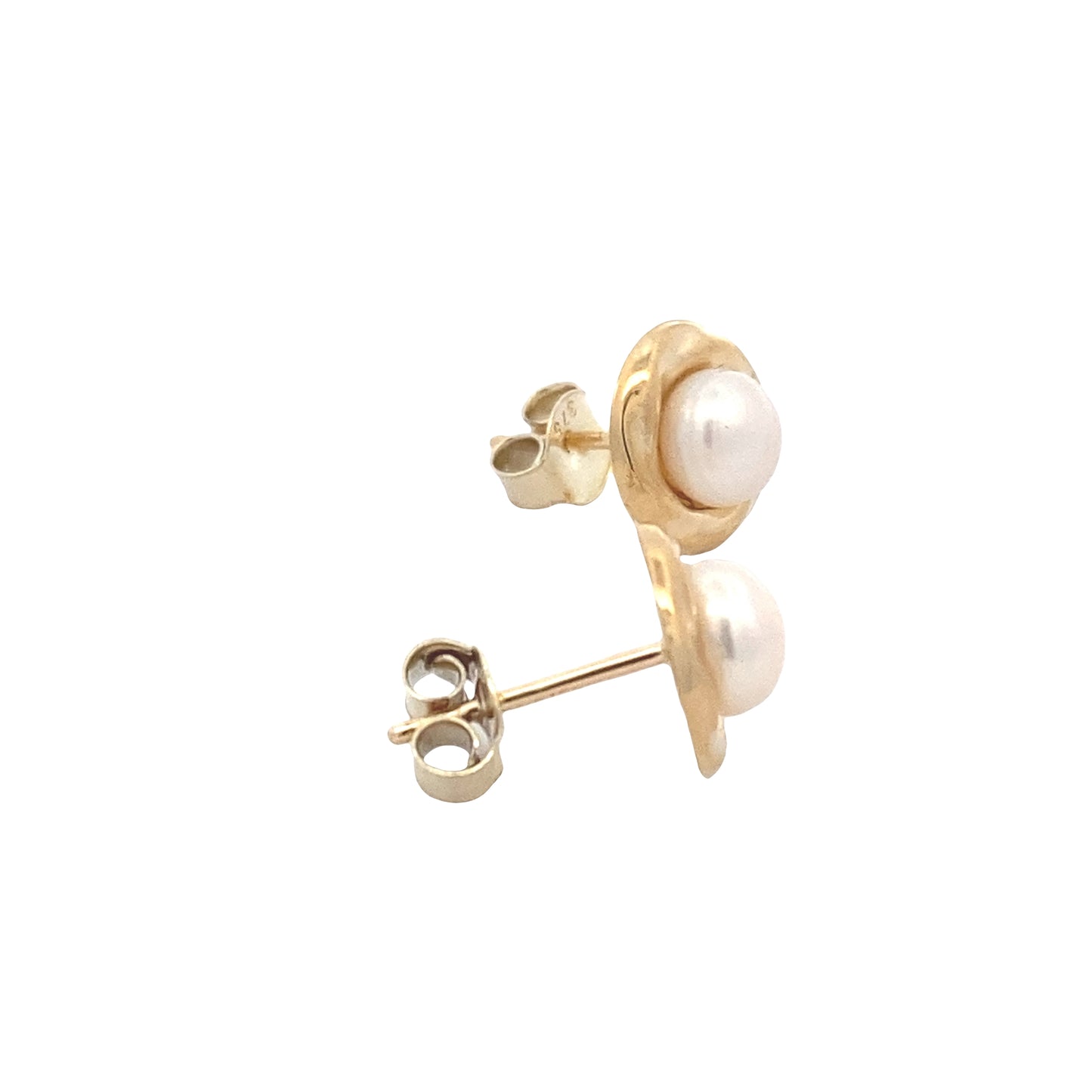 Yellow Gold Pearl Stud Earrings Gardiner Brothers