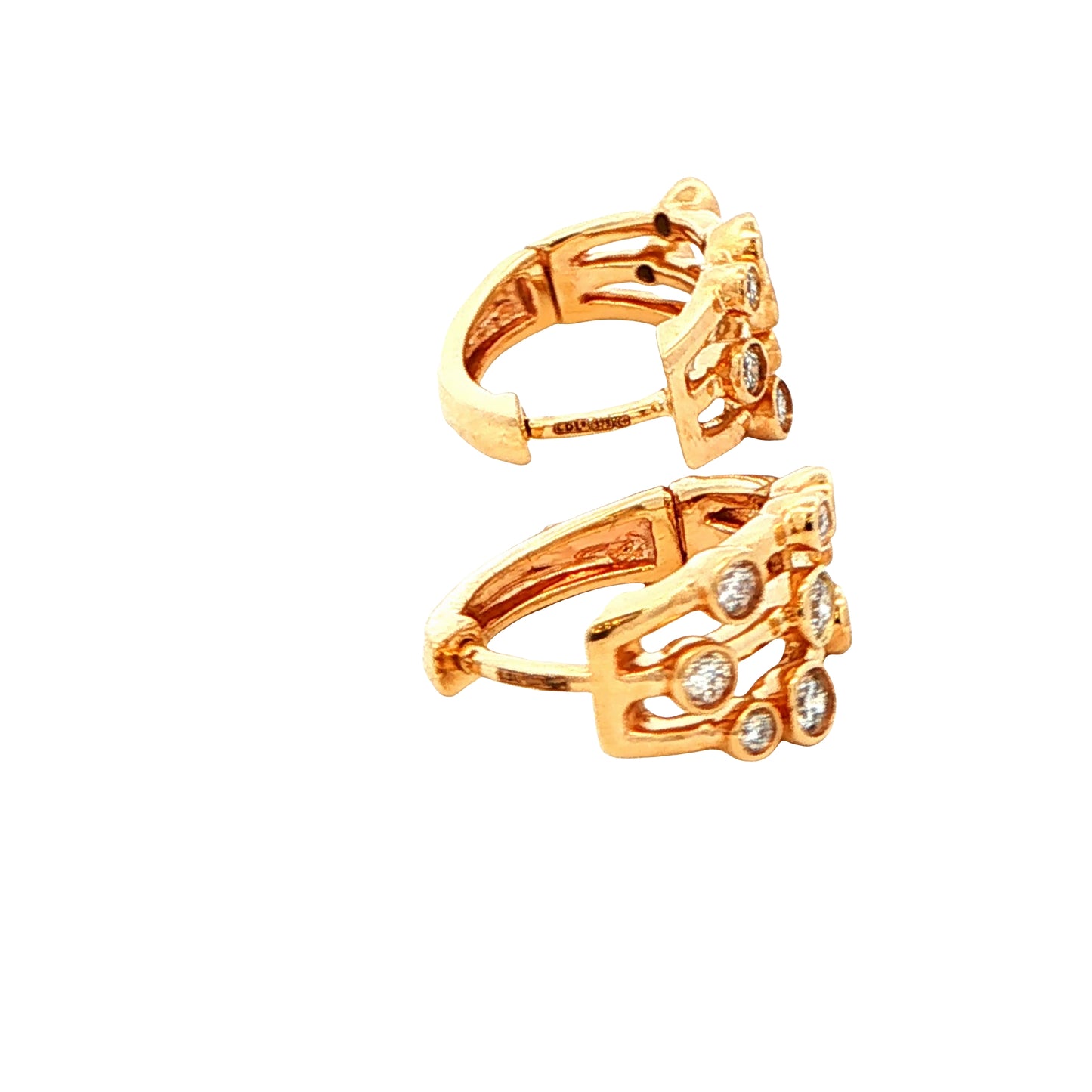 Yellow Gold Diamond Bubble Style Hoop Earrings - 0.51cts Gardiner Brothers