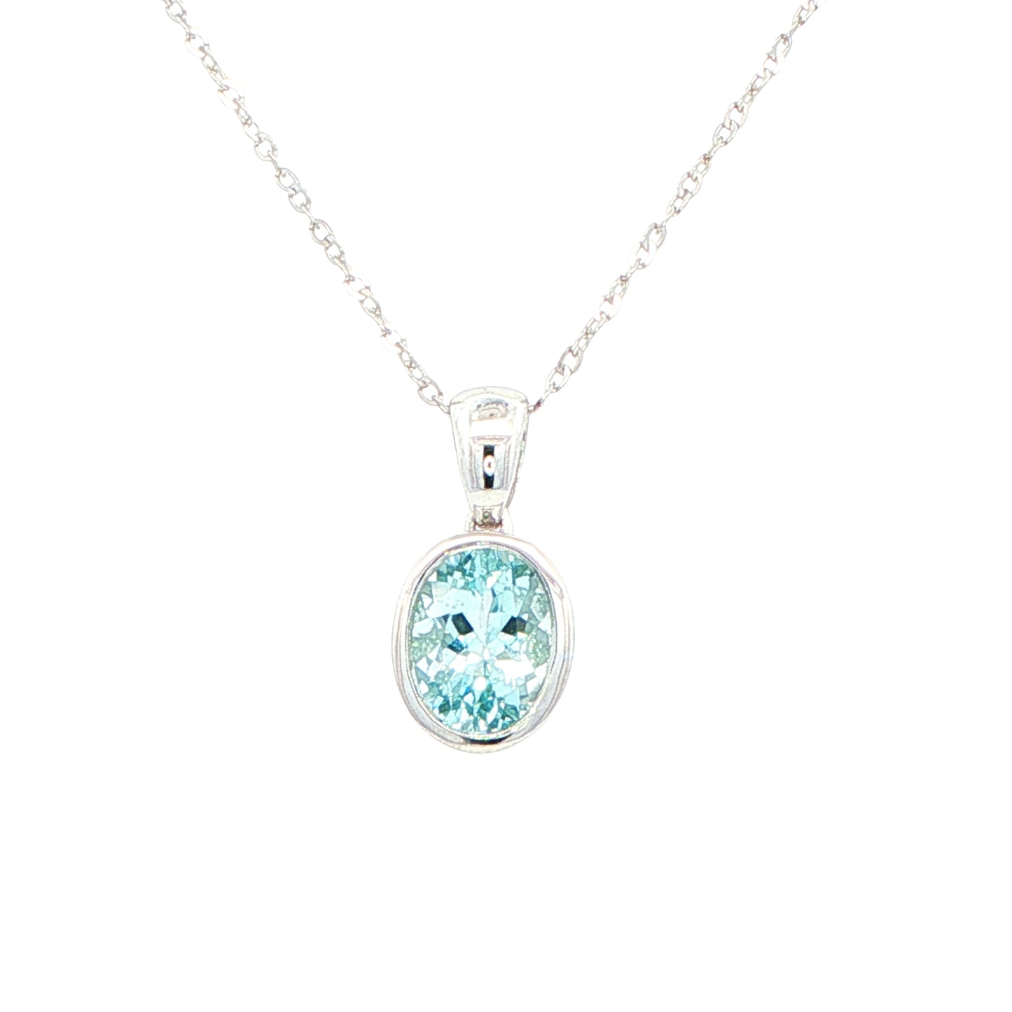 Oval Shaped Aquamarine Pendant Gardiner Brothers