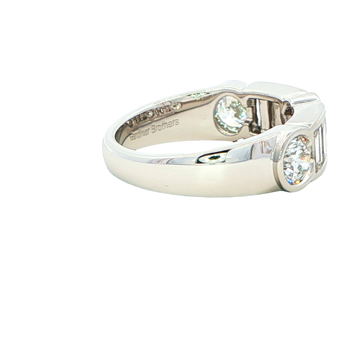 Brilliant and Baguette Cut Diamond 9 Stone Ring - 2.01cts Gardiner Brothers
