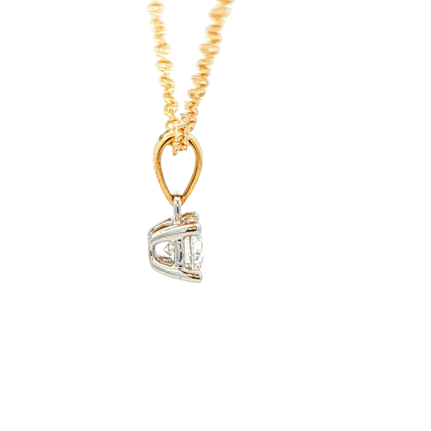 Round brilliant cut diamond solitaire pendant - 0.50cts Gardiner Brothers