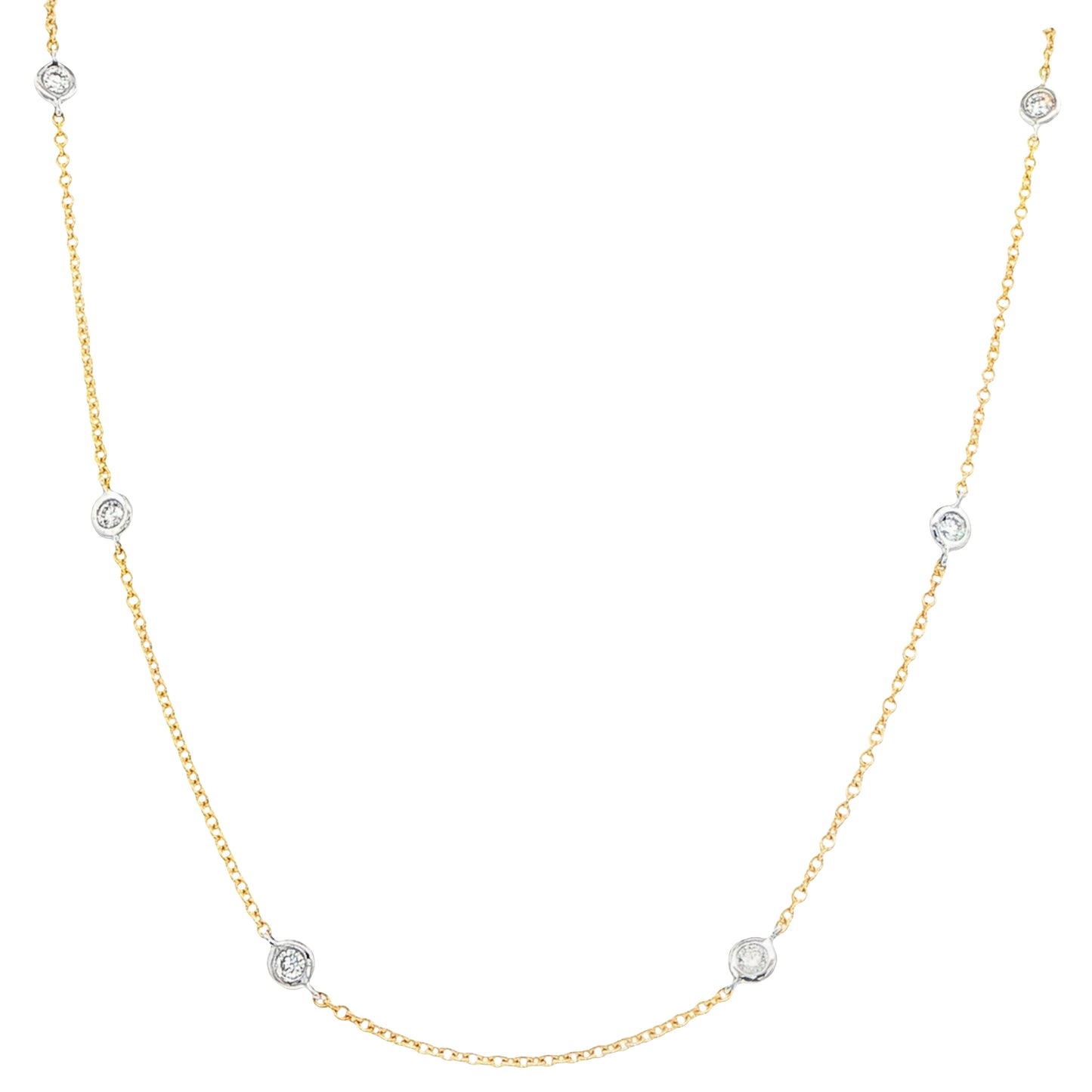 Yellow and white gold "yard of diamonds" style necklet Gardiner Brothers