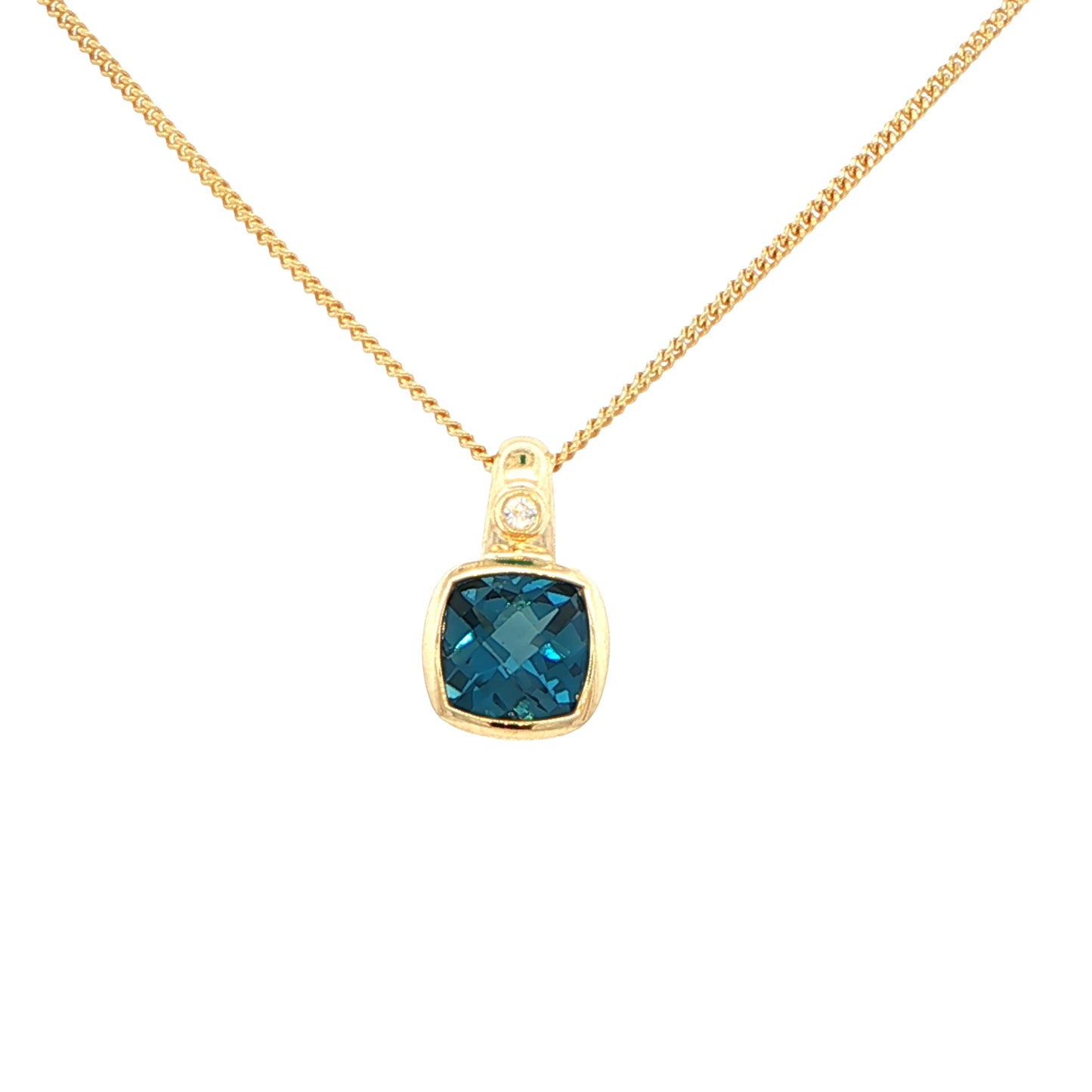 London Blue Topaz and Diamond Pendant