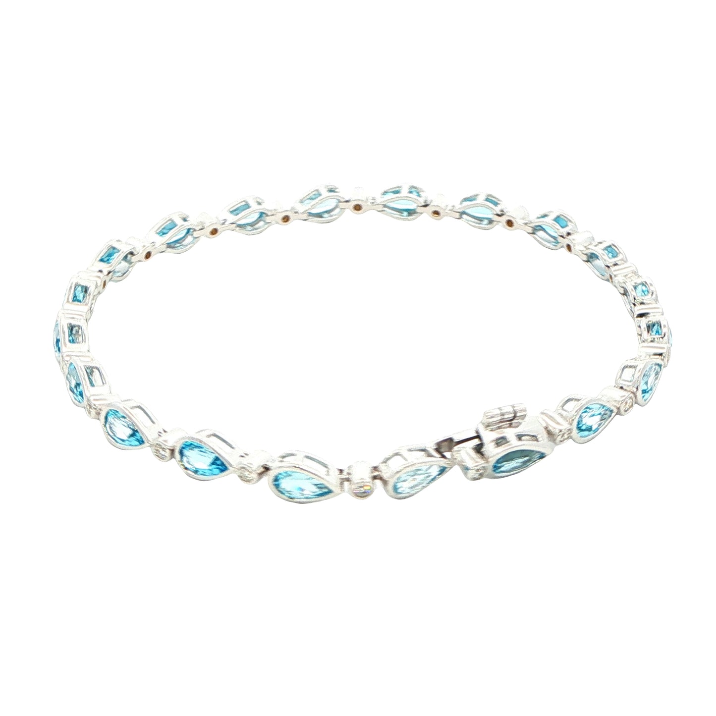Pear Shaped Topaz and round brilliant cut diamond bracelet Gardiner Brothers