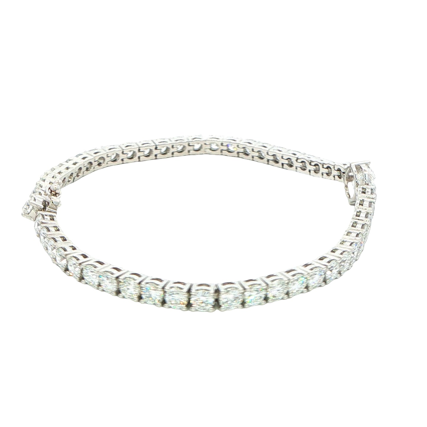Lab Grown Oval and round brilliant cut diamond tennis bracelet - 8.00cts