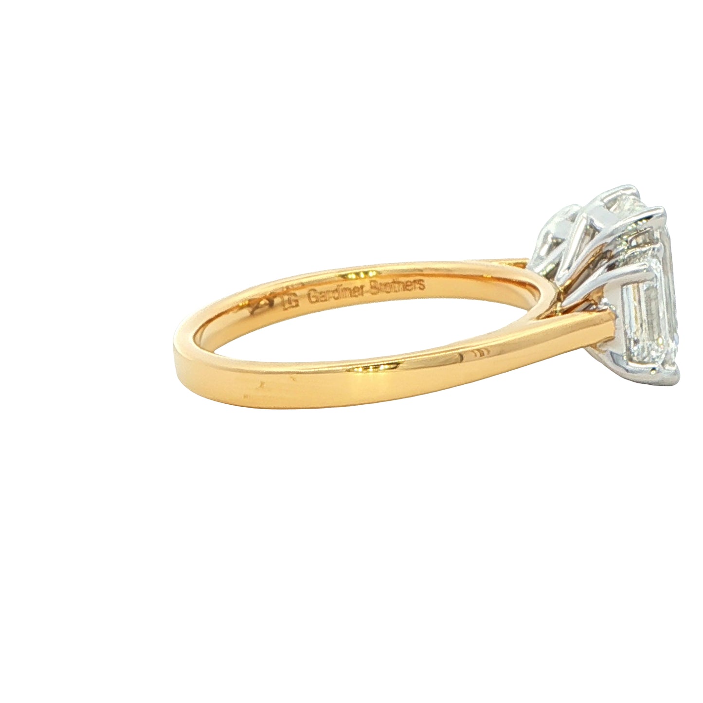 Lab Grown Emerald cut diamond 3 stone ring - 3.01cts Gardiner Brothers
