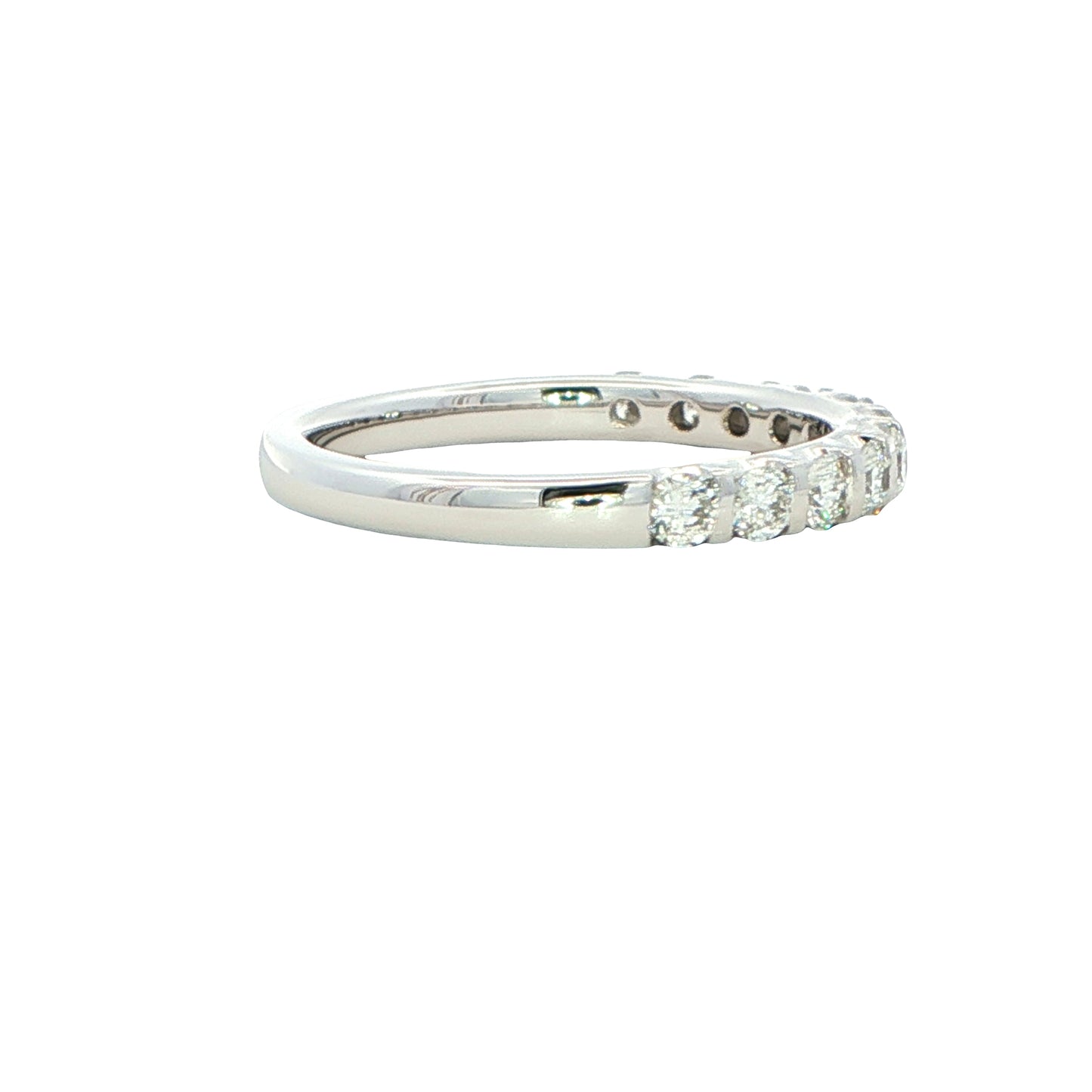 Round Brilliant Cut Diamond Bar Set Wedding Band