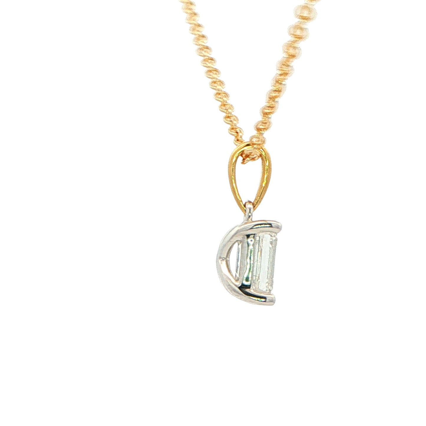 Emerald cut diamond solitaire pendant - 0.80cts