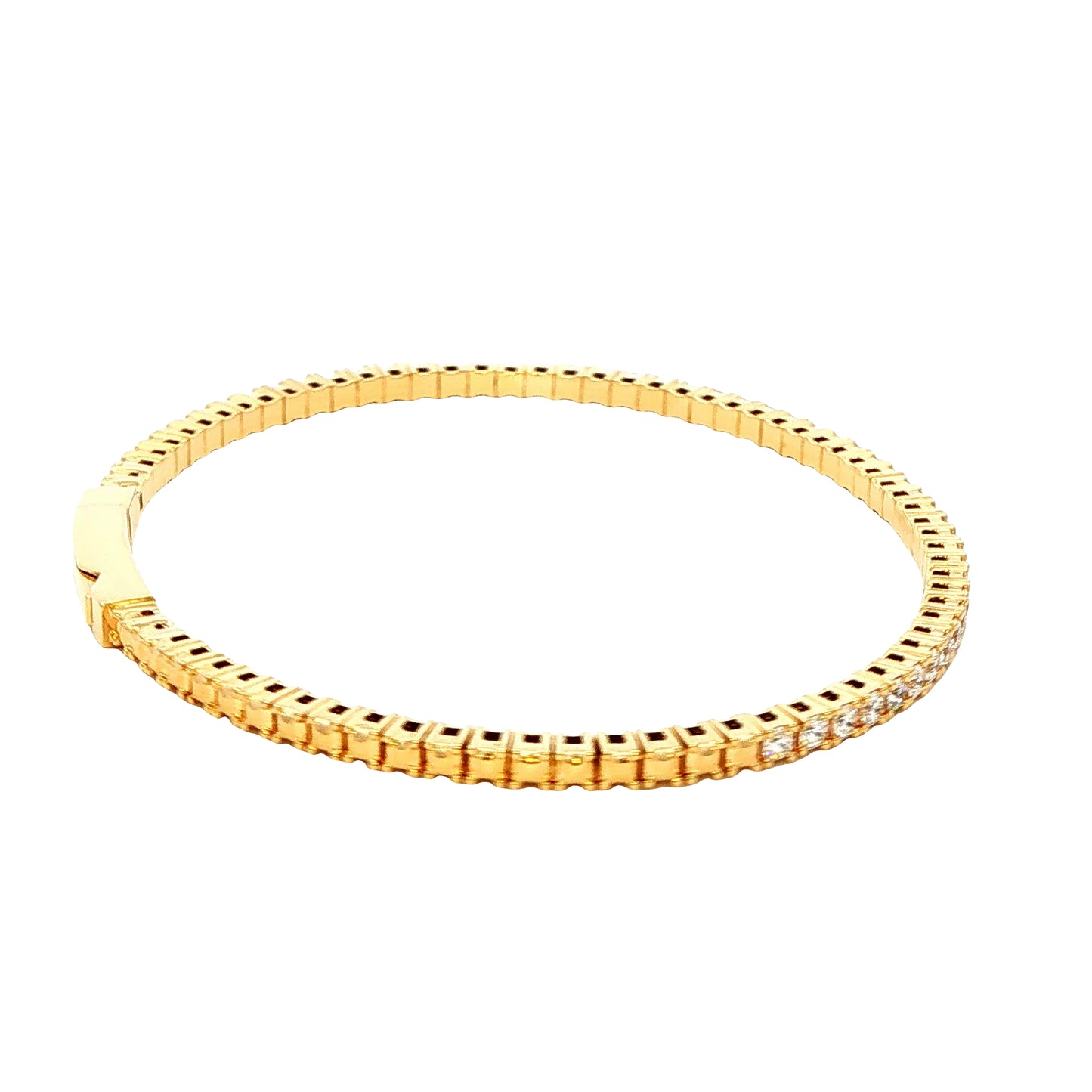 Yellow Gold Flex Tennis Style Diamond Bangle Gardiner Brothers