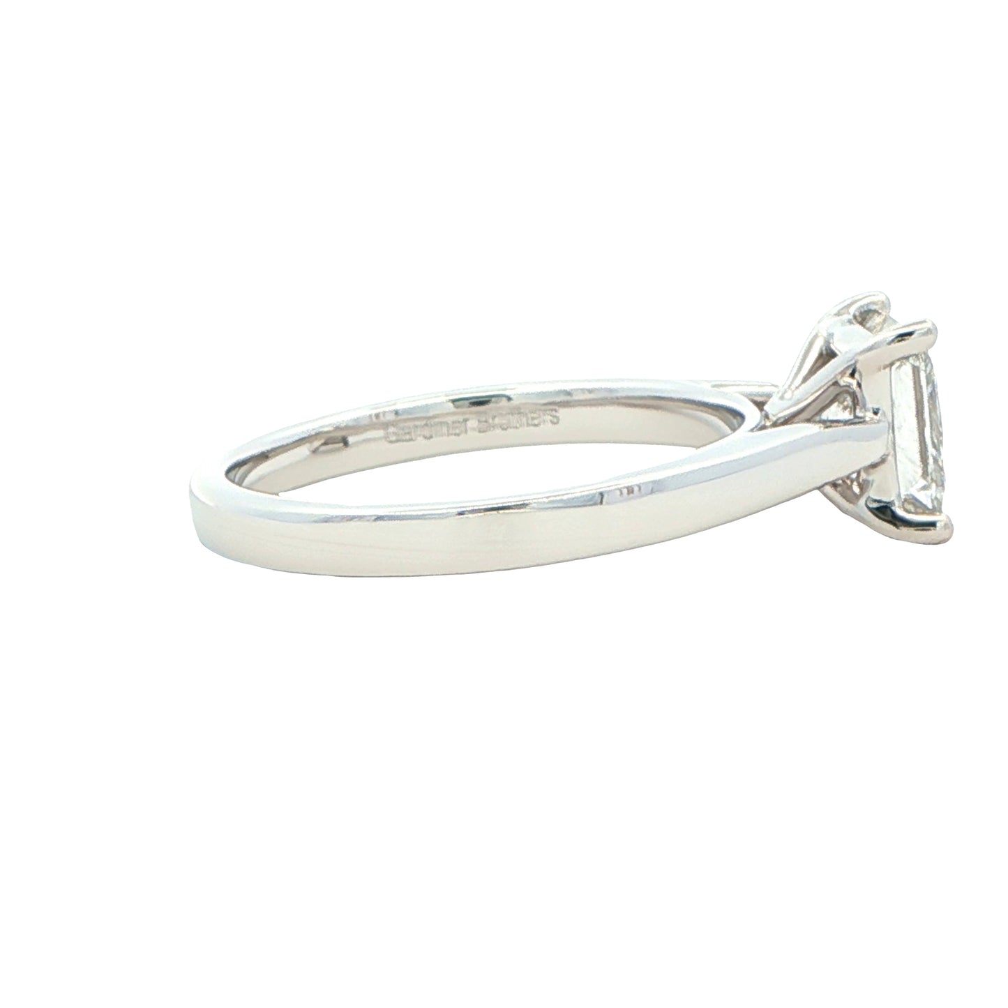 Platinum princess cut diamond solitaire ring - 1.52cts Gardiner Brothers