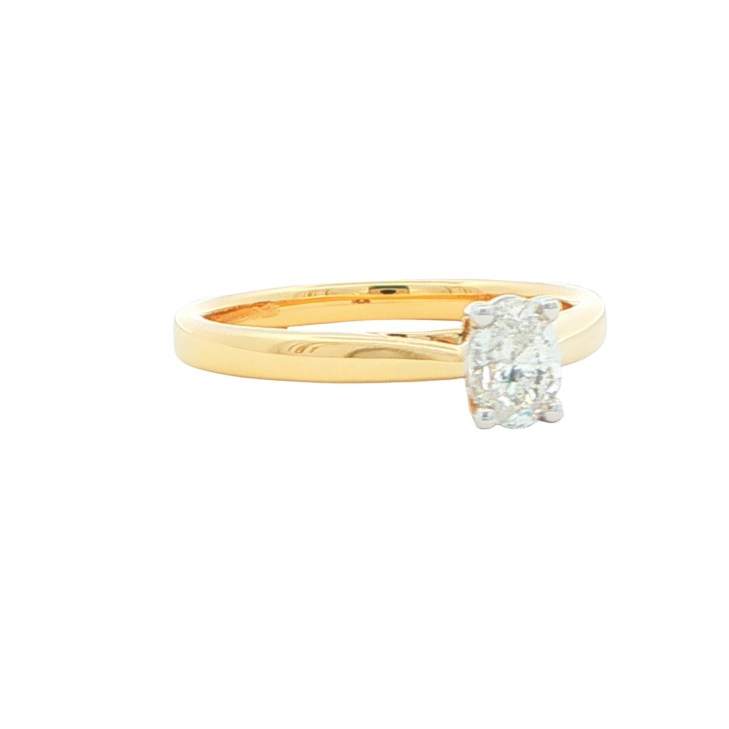 Yellow Gold Oval Shaped Diamond Solitaire Ring - 0.40cts Gardiner Brothers