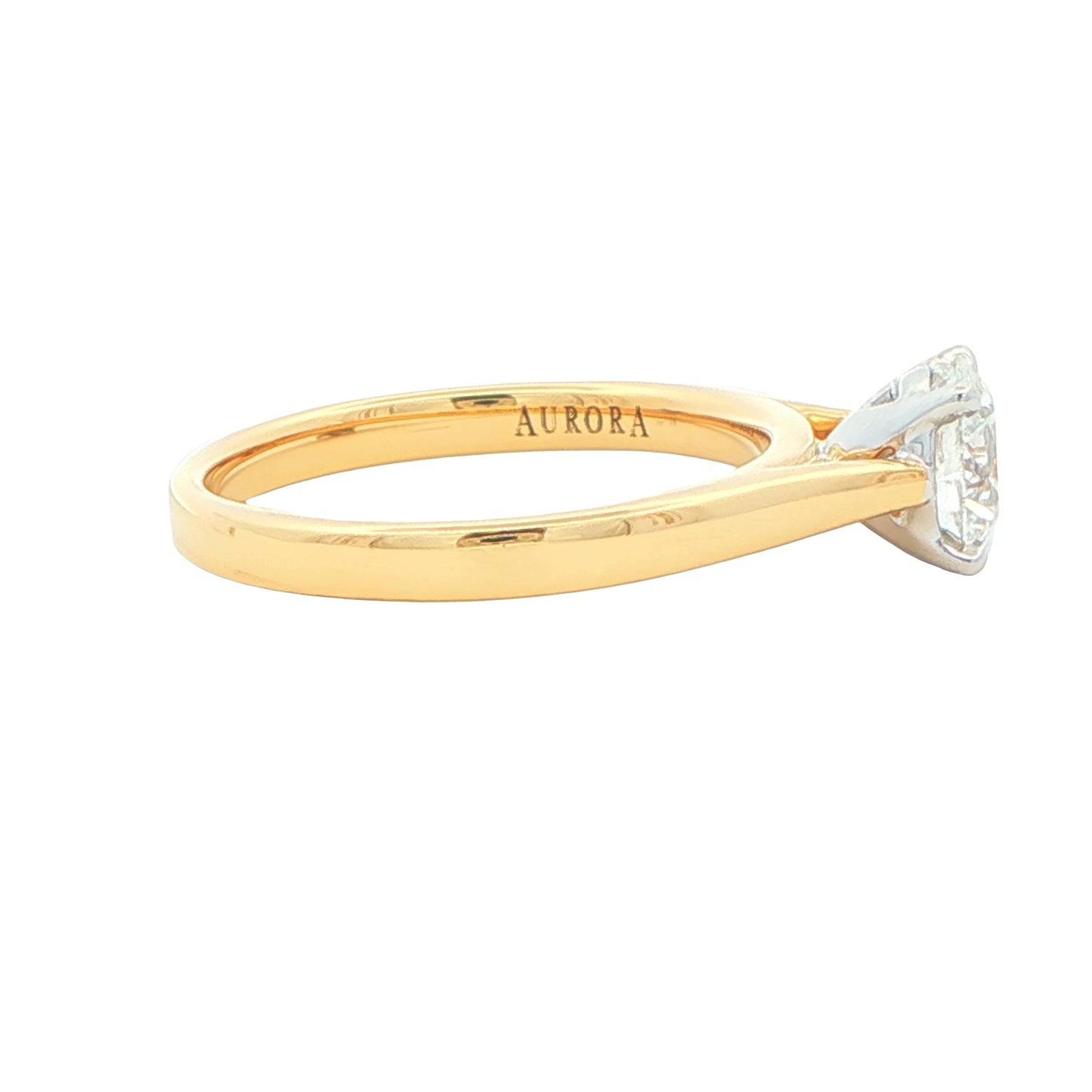 Yellow Gold Aurora Cut Diamond Solitaire Ring - 0.92cts Gardiner Brothers