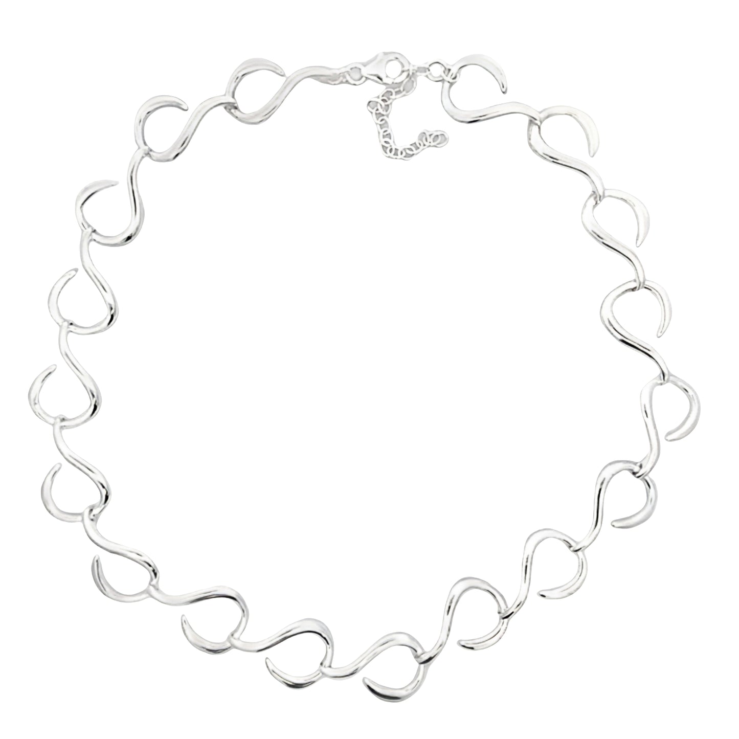 Silver 'Curtain Hook' Link Necklace Gardiner Brothers