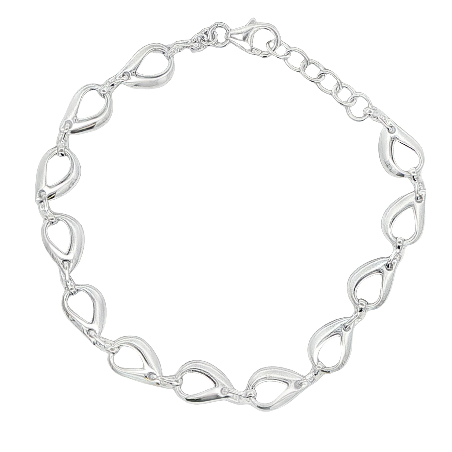 Silver Open TearDrop Link Bracelet Gardiner Brothers