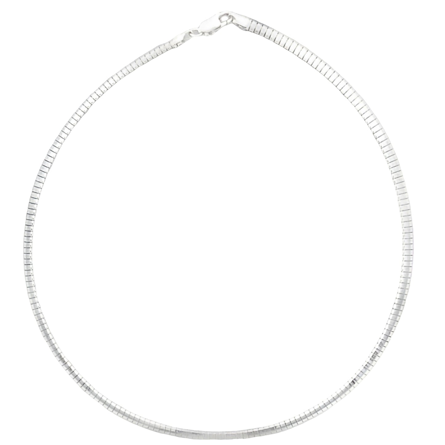 Silver 6mm Omega Link Collar Necklace Gardiner Brothers