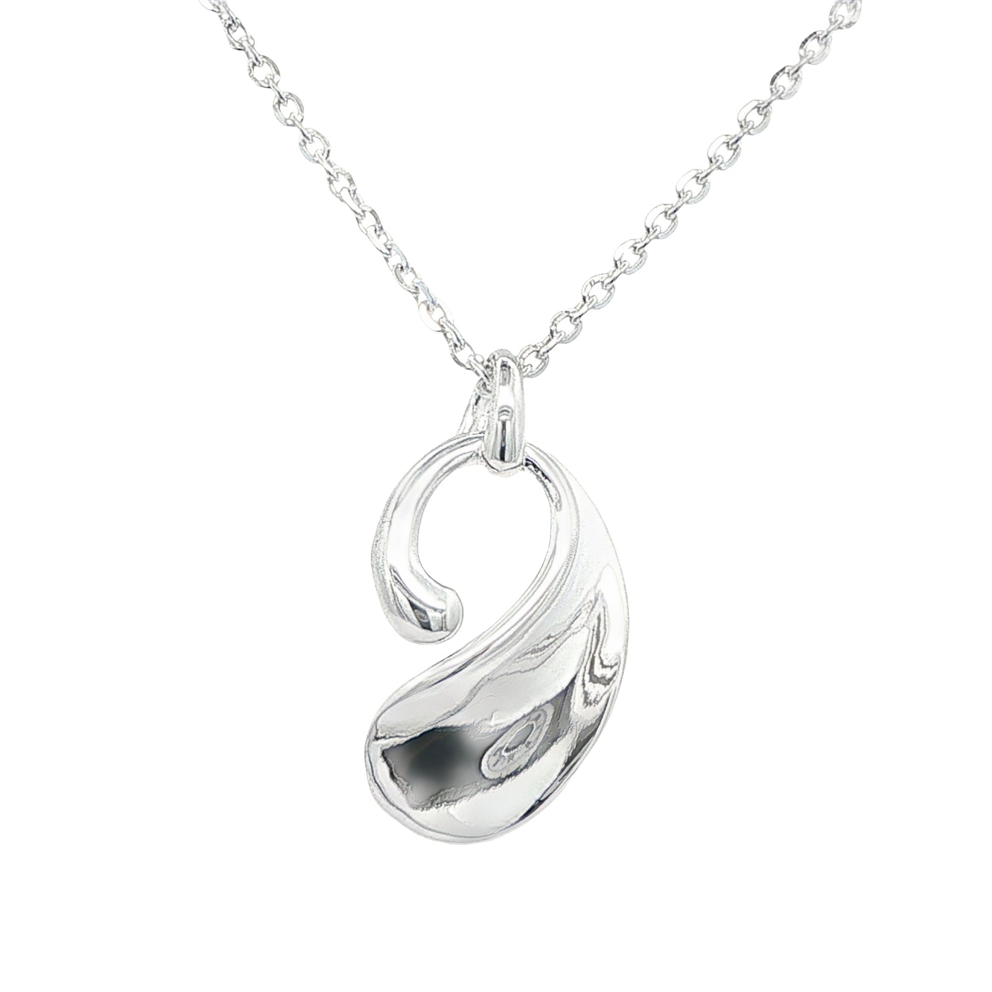 Silver Droplet Paddle Shape Pendant Gardiner Brothers