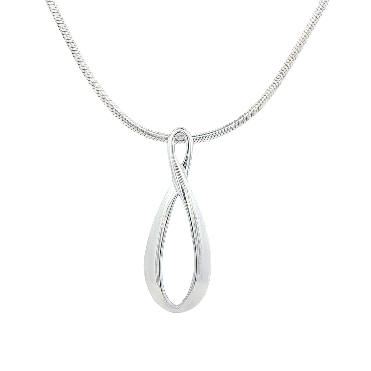 Silver 'Figure of 8' Drop Style Pendant Gardiner Brothers