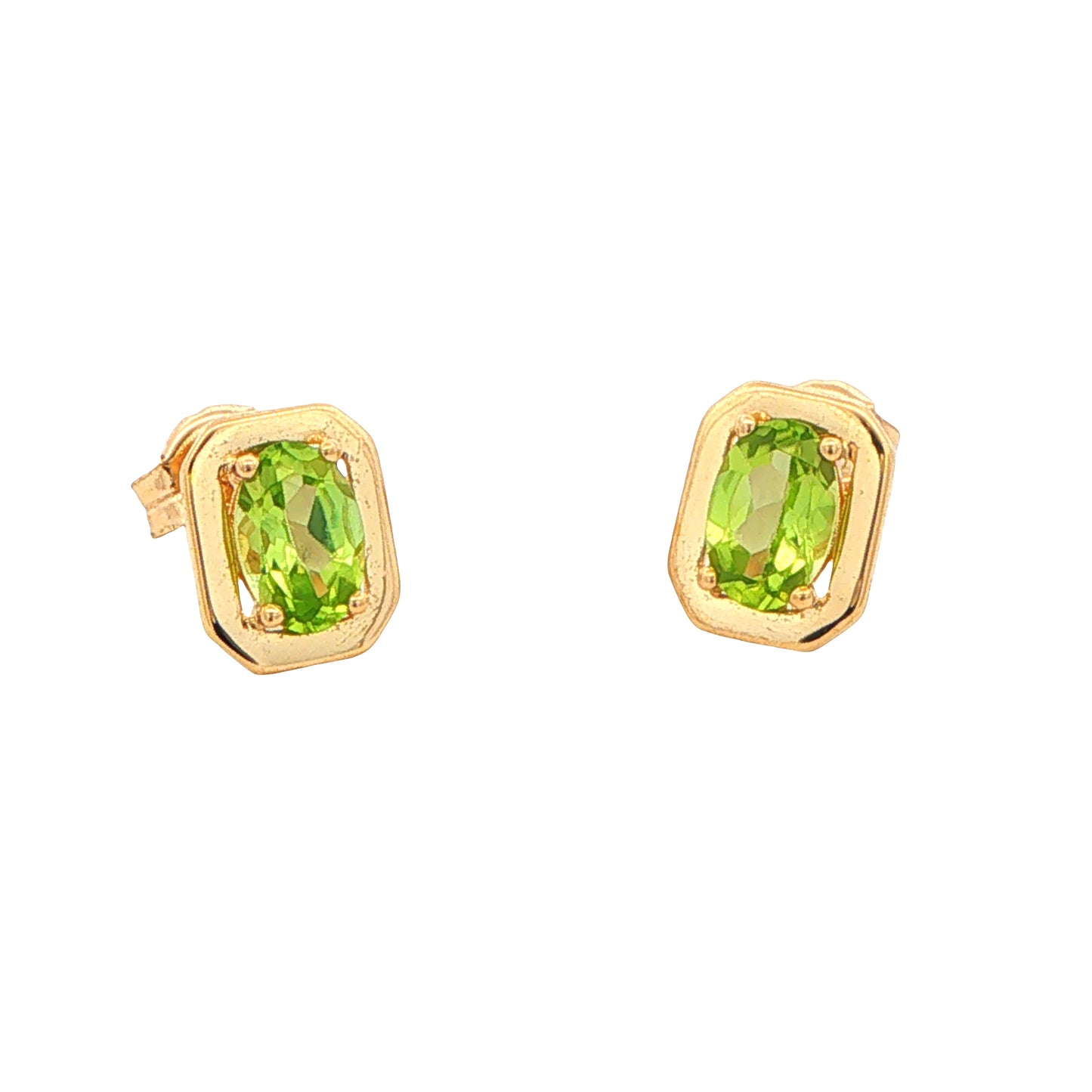 Peridot Square Shape Stud Earrings Gardiner Brothers