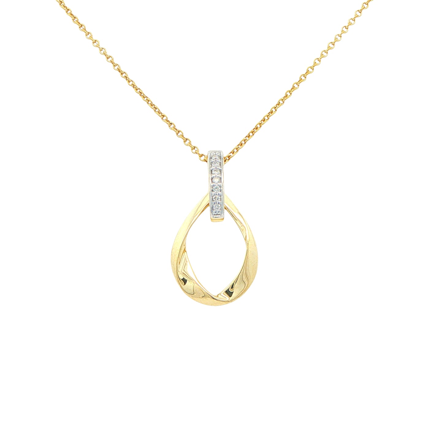 Yellow Gold Diamond TearDrop Pendant Gardiner Brothers