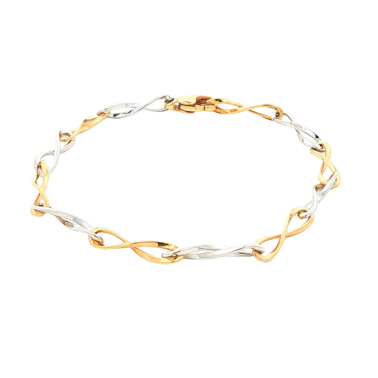 Yellow and White Gold Figure of 8 Style Bracelet Gardiner Brothers