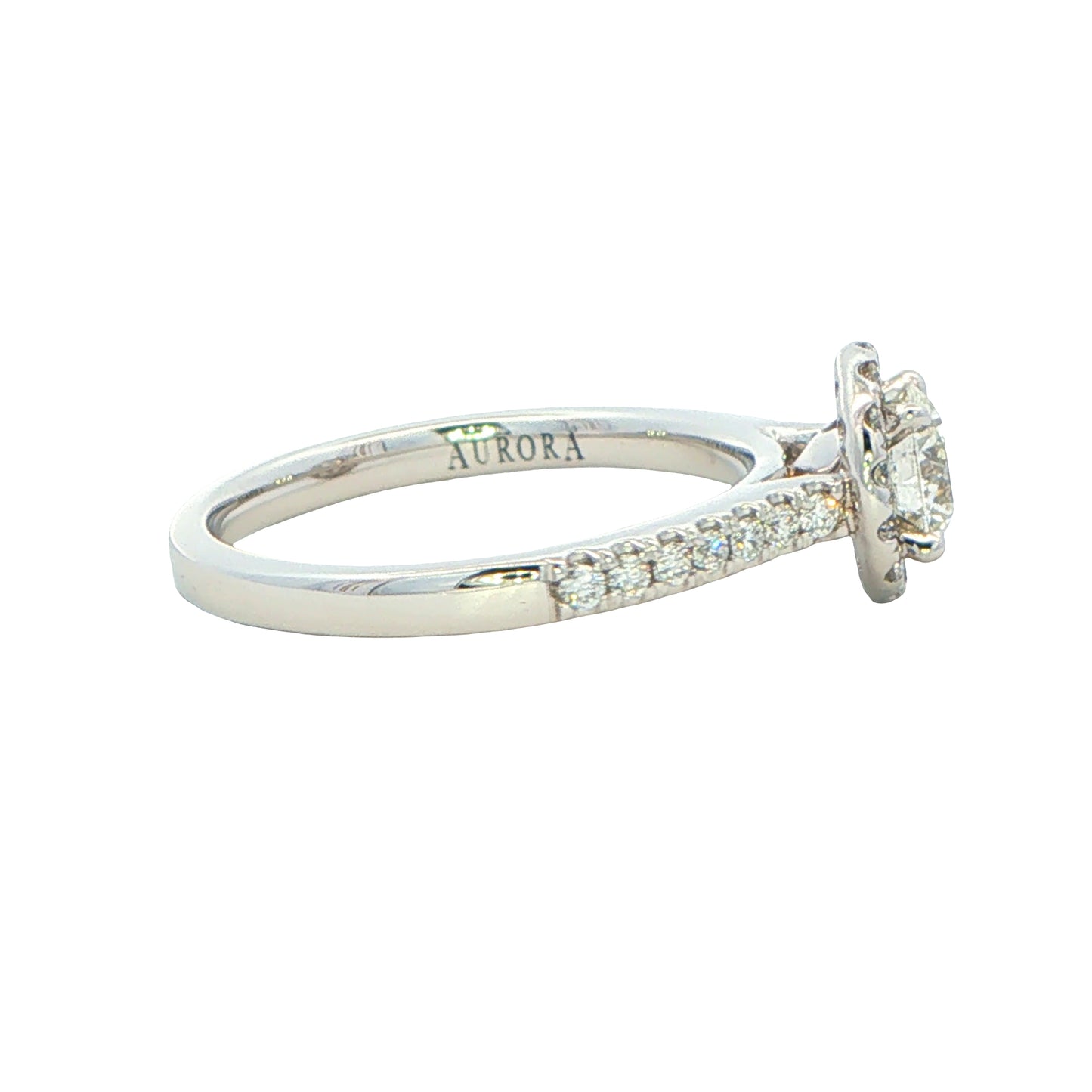 Platinum Aurora Cut Diamond Halo Style Ring - 0.84cts Gardiner Brothers