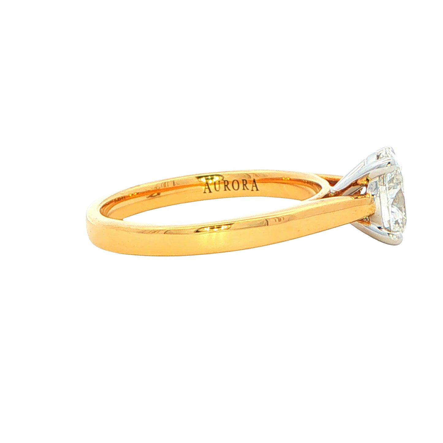 Yellow Gold Aurora Oval Shaped Diamond Solitaire Ring - 0.94cts Gardiner Brothers