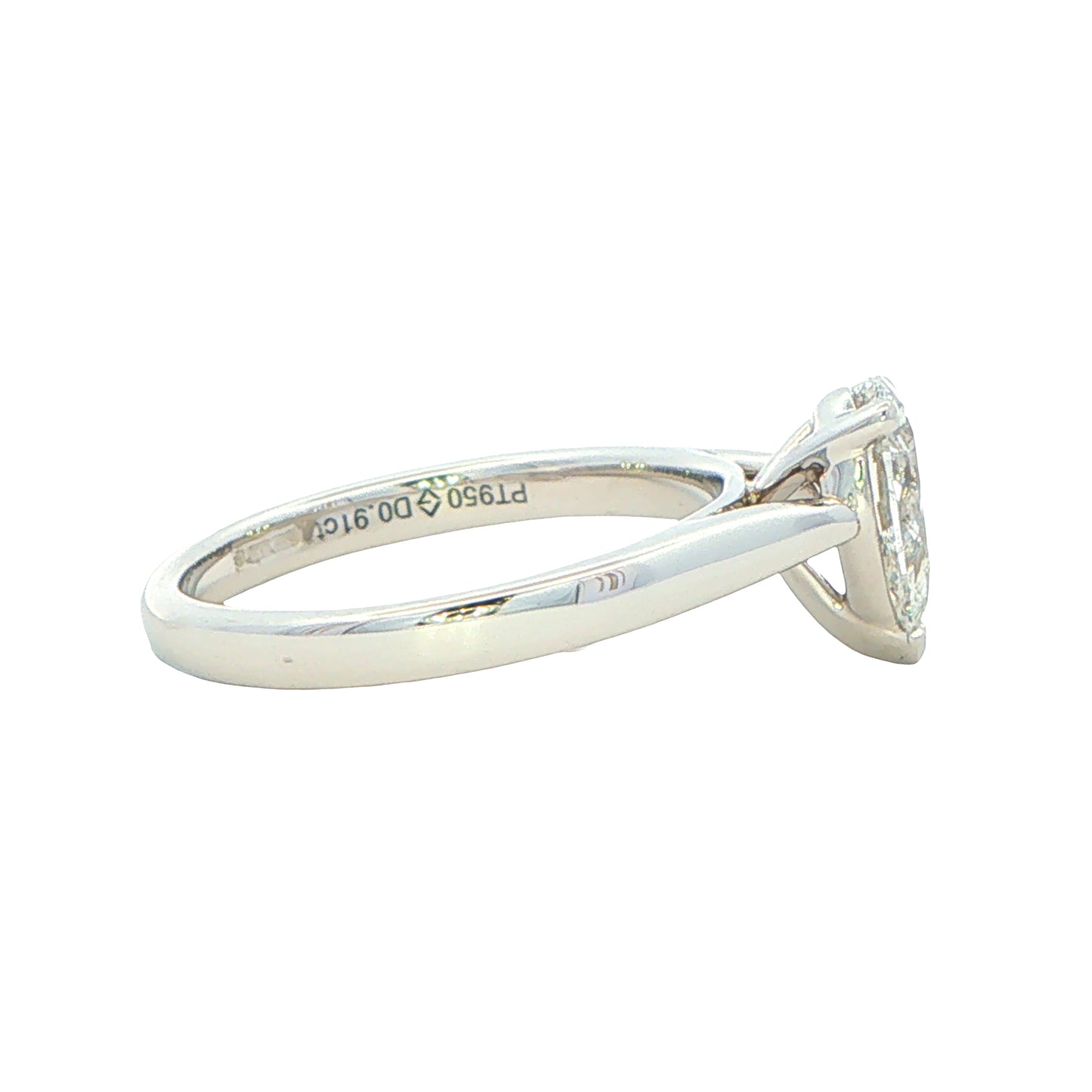 Platinum Pear Shaped Aurora Cut Diamond Solitaire - 0.91cts Gardiner Brothers