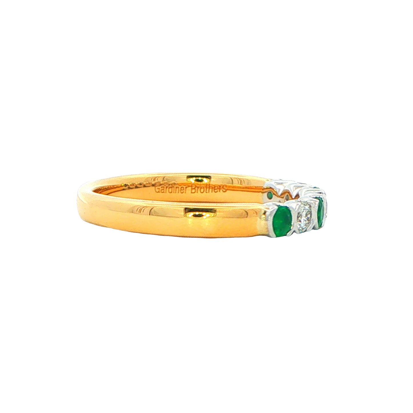 Emerald and Diamond 7 Stone Ring Gardiner Brothers