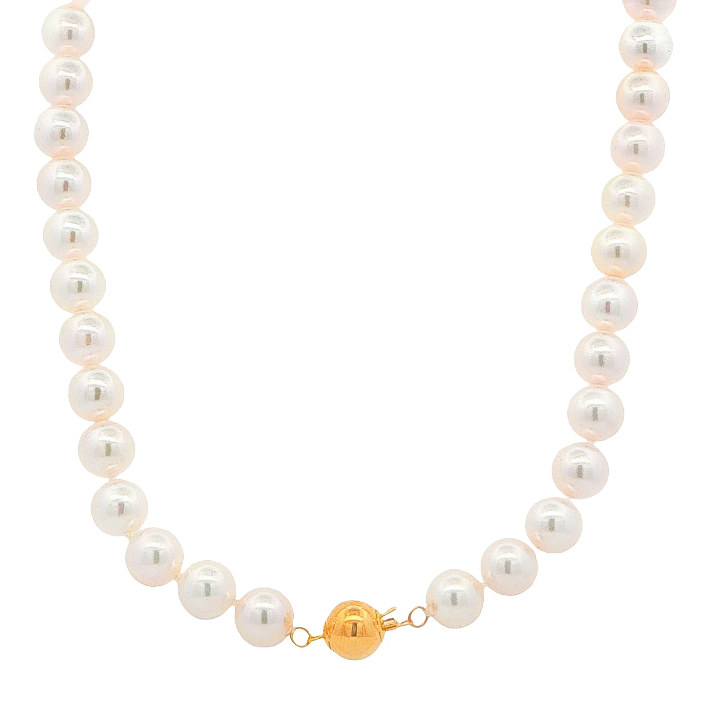 Yellow Gold Akoya String of Pearls : 8-8.5mm
