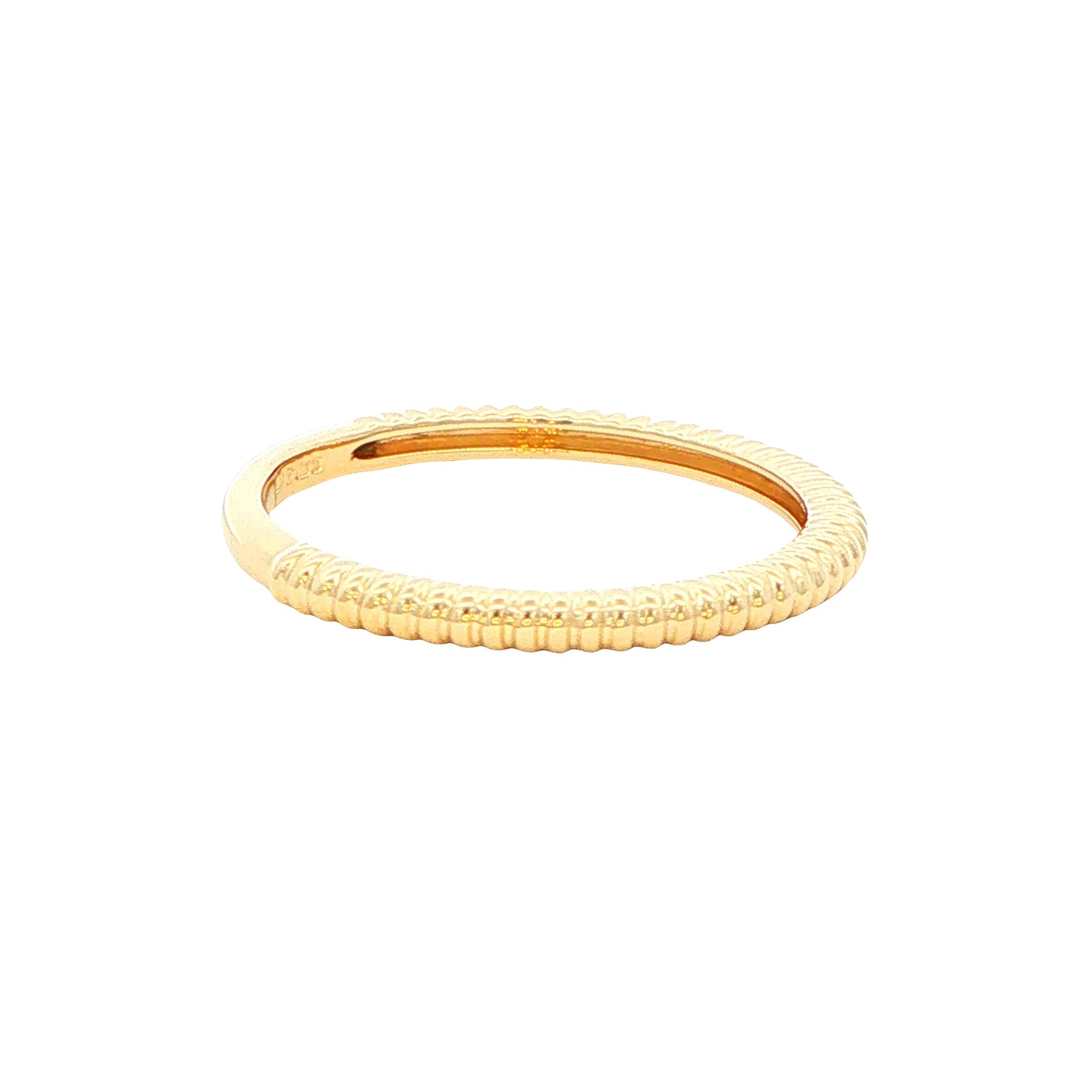 Yellow Gold 1.5mm Ridged Texture Dress Ring