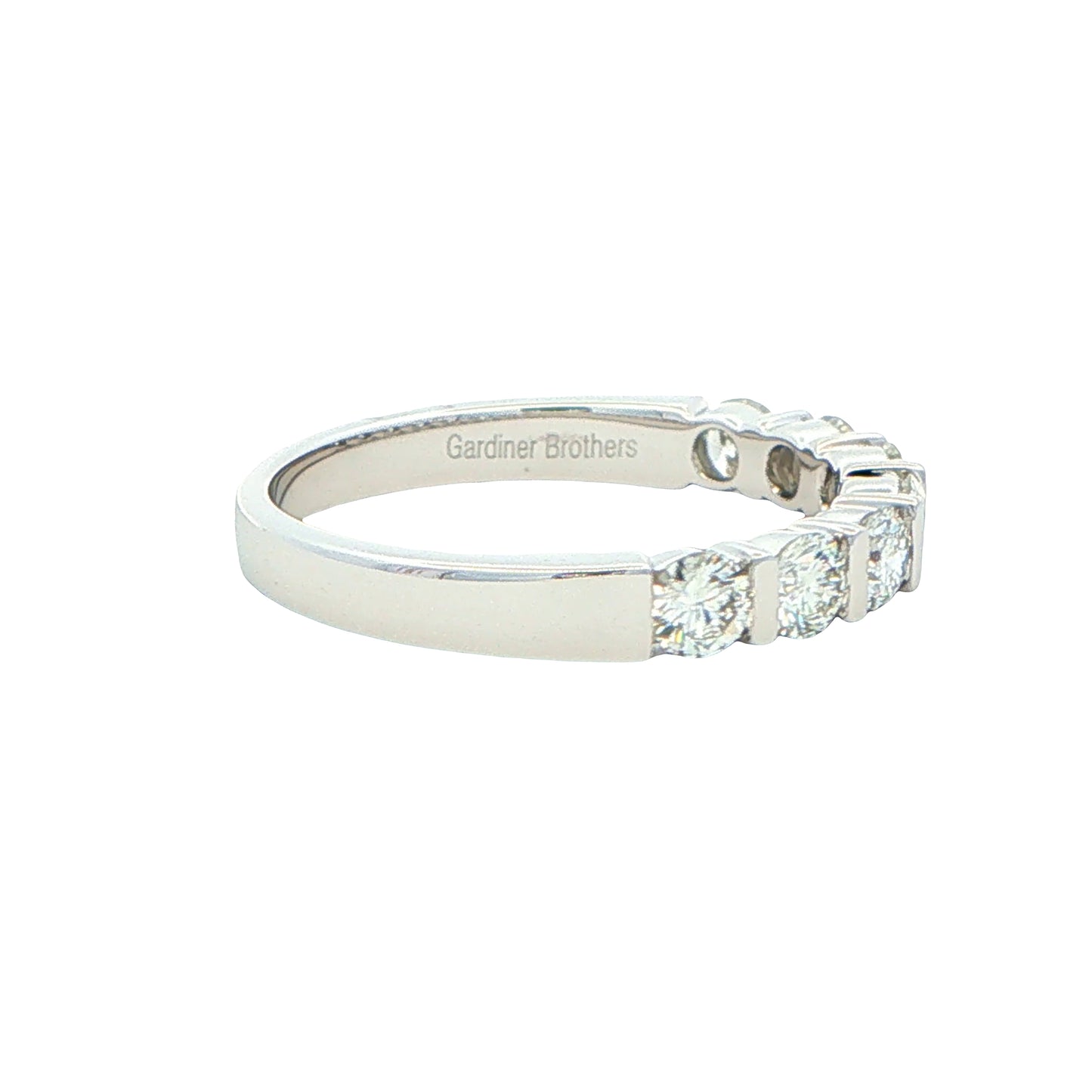 Round Brilliant Cut 7 Stone Bar Set Ring - 0.75cts Gardiner Brothers