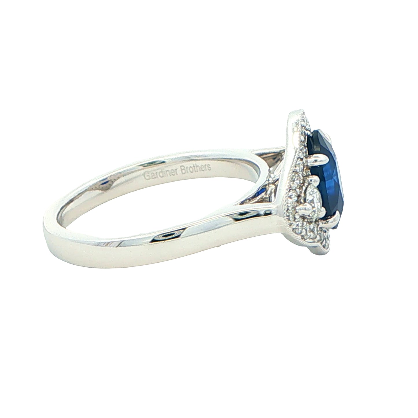 Sapphire and Diamond Vintage Style Cluster Ring Gardiner Brothers